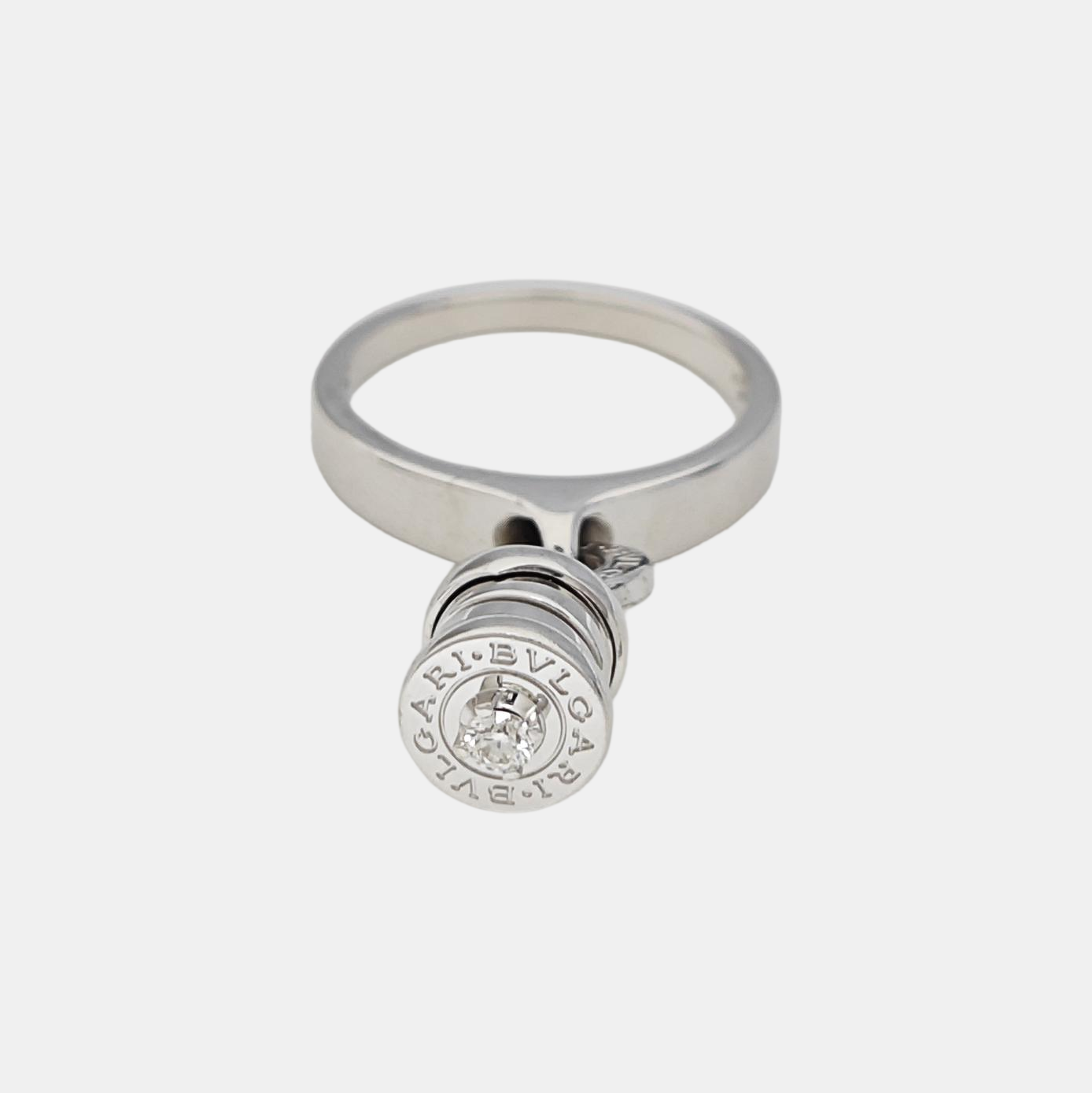 18k White Gold Silver Ring EU 55