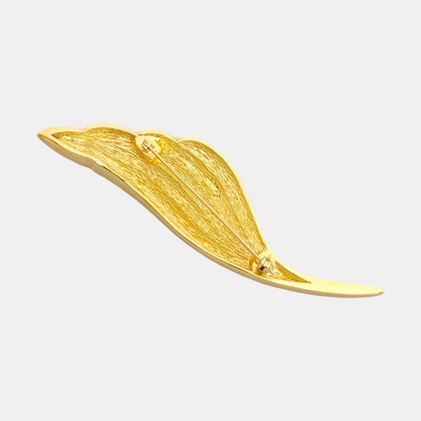 Twist Round Metal Gold Brooch
