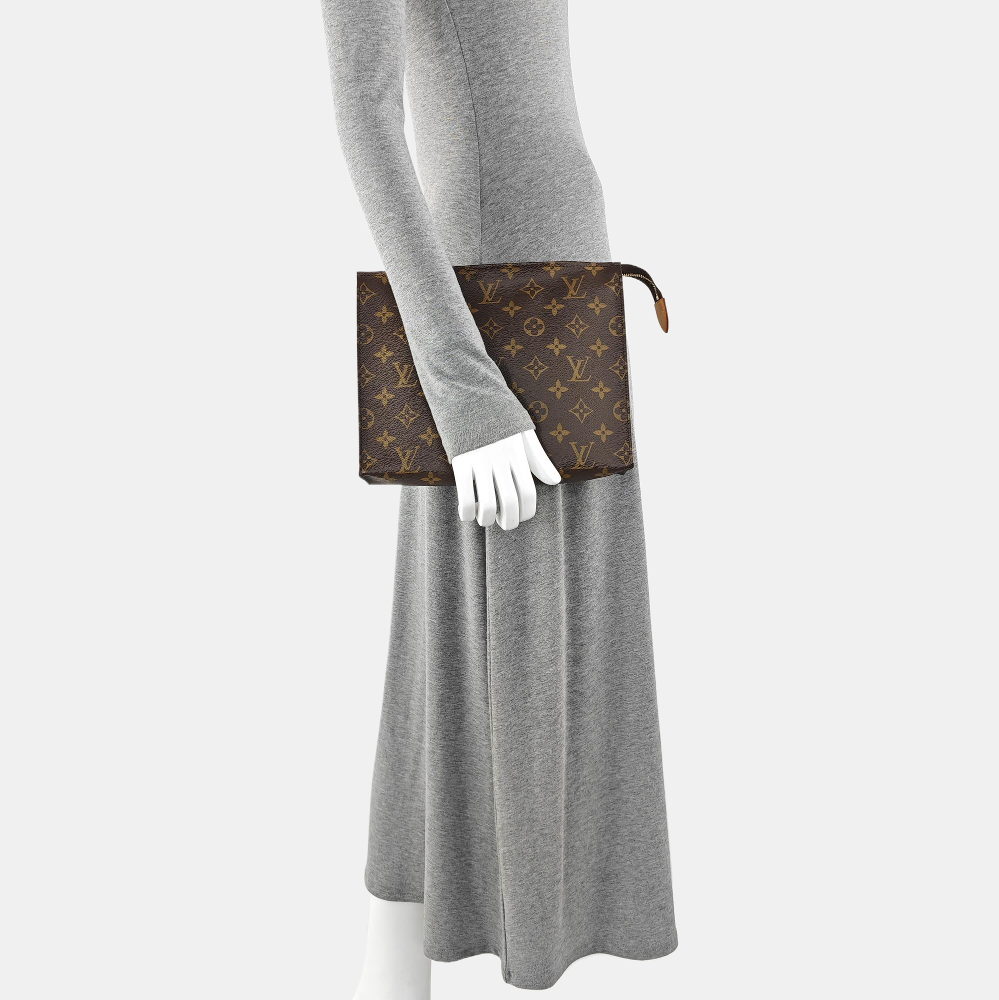 TOILET POCKET 26 Monogram Coated Canvas Brown