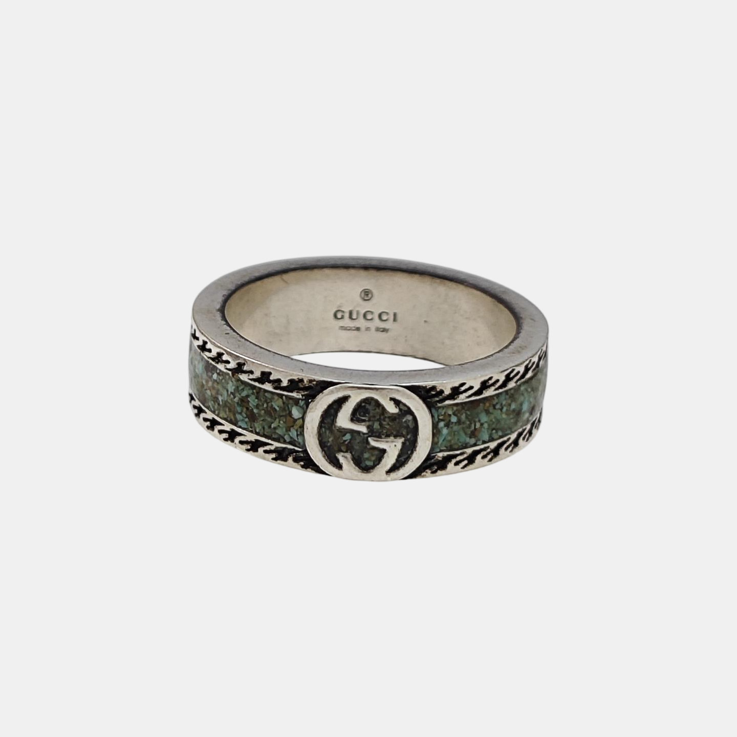 Interlocking G 925 Sterling Silver Ring HK 14