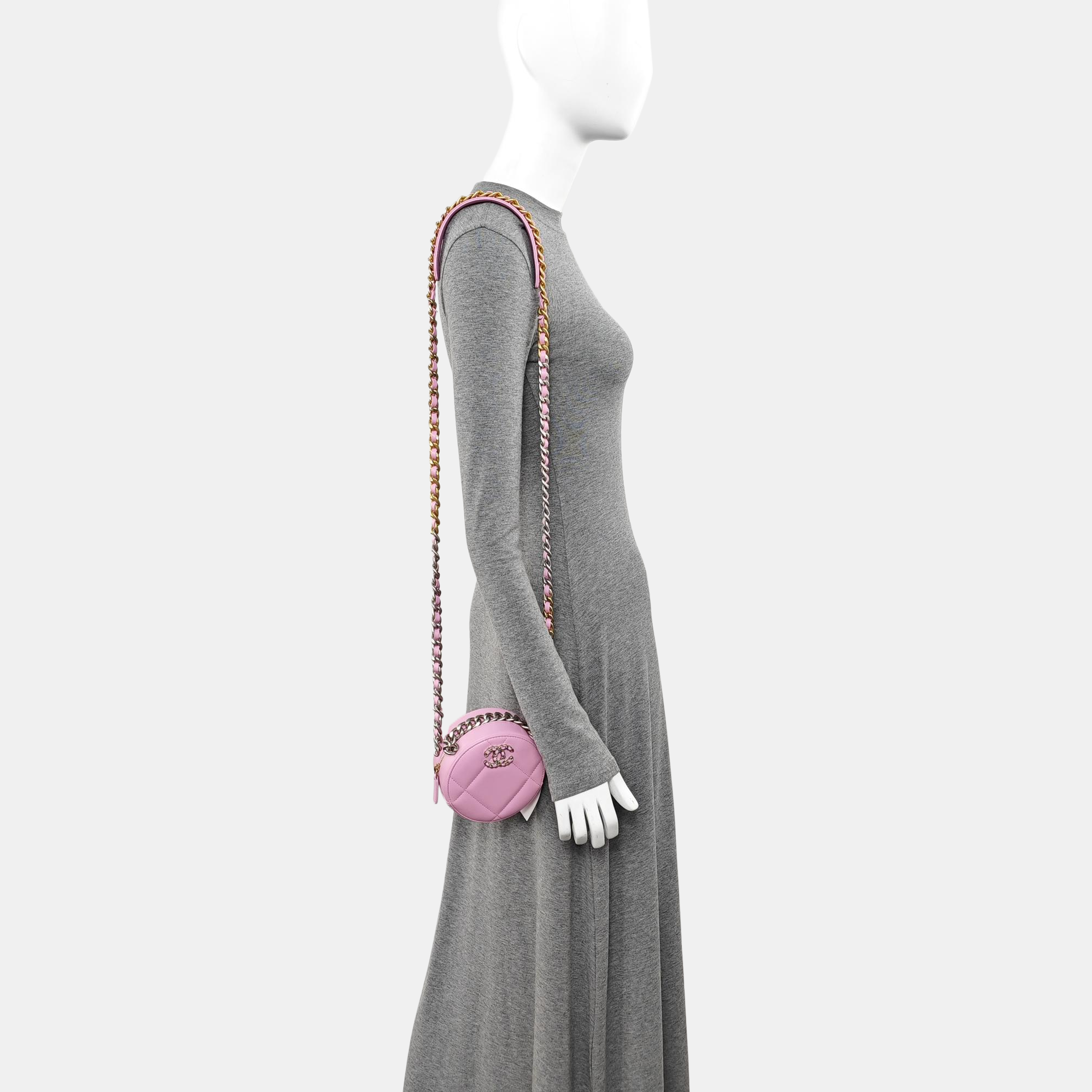 CHANEL 19 Small Quilted Lambskin Pink