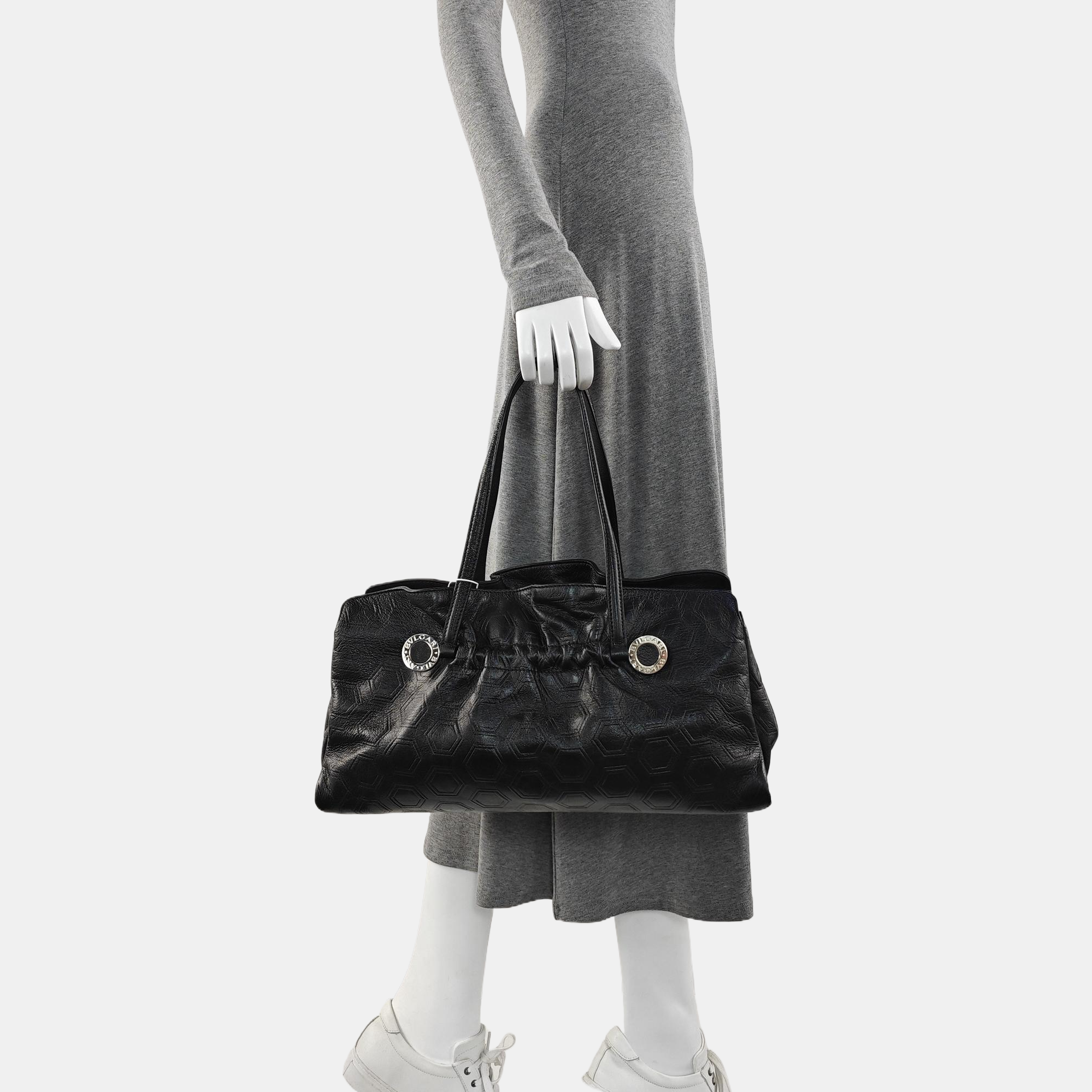 Calfskin Top Handle Bag Black