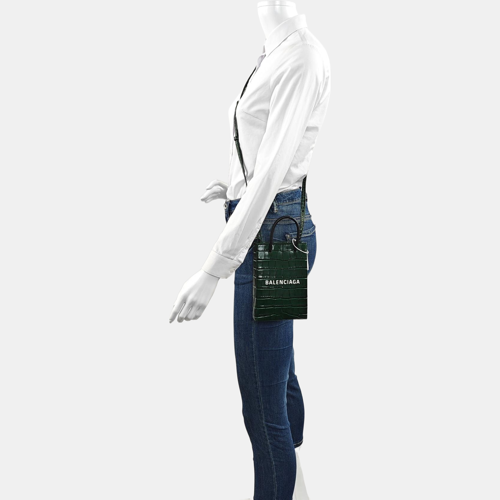 Shopping Bag Calfskin Green