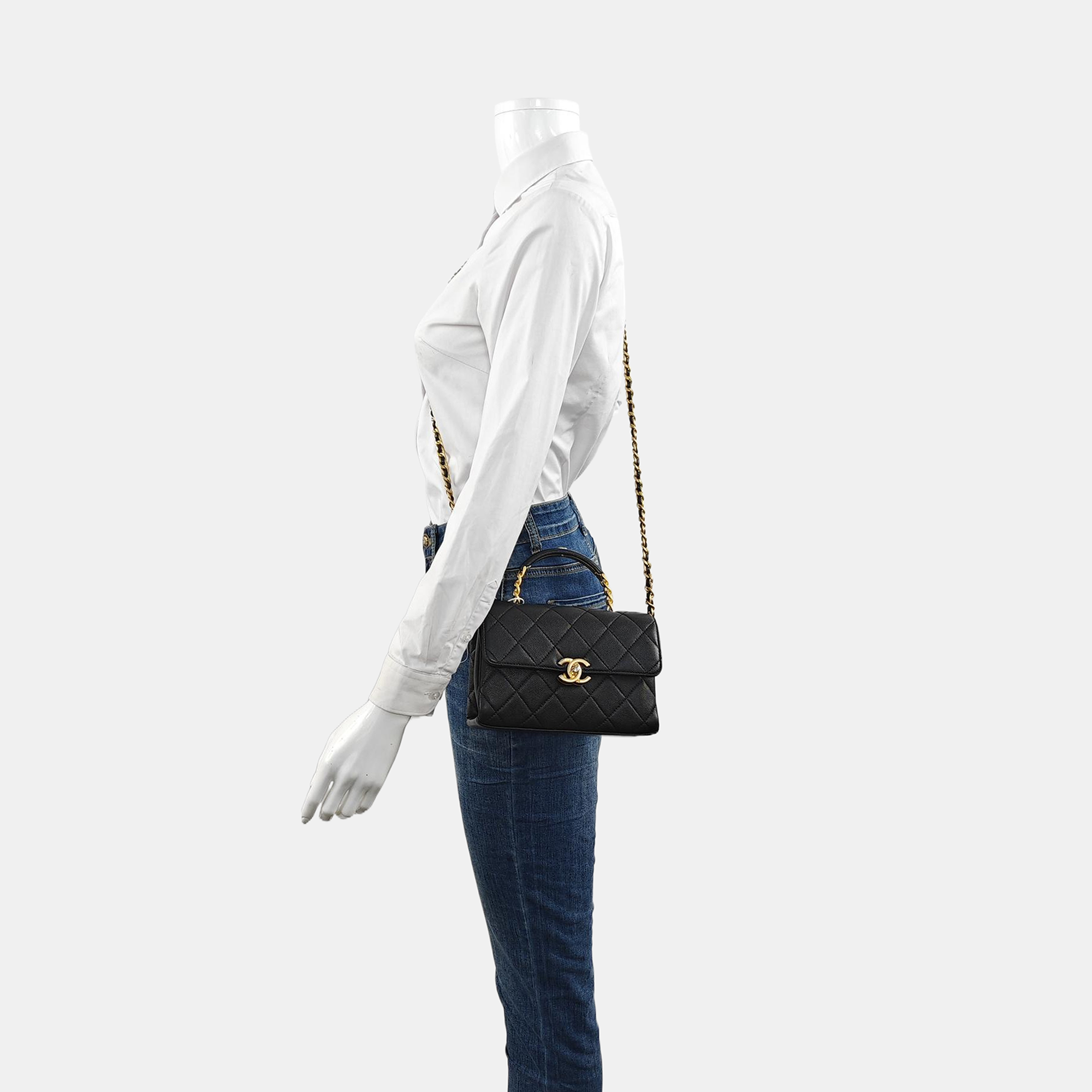 Carry Me Mini Quilted Grained Calfskin Black