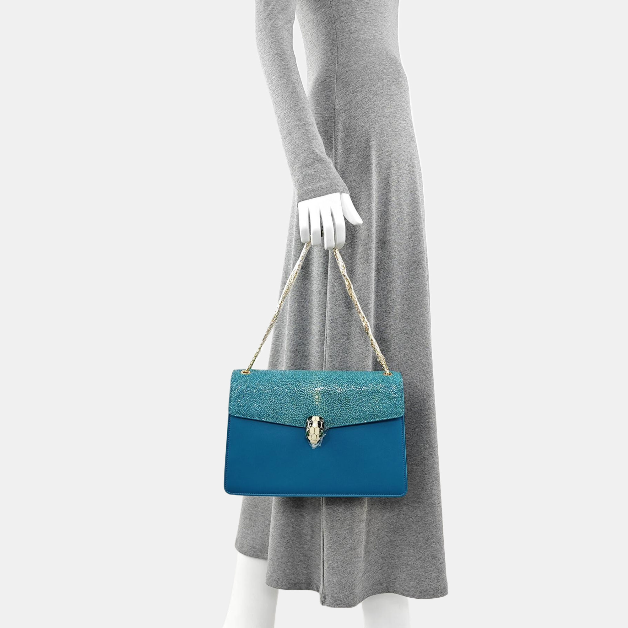 SERPENTI FOREVER Medium Calfskin Green