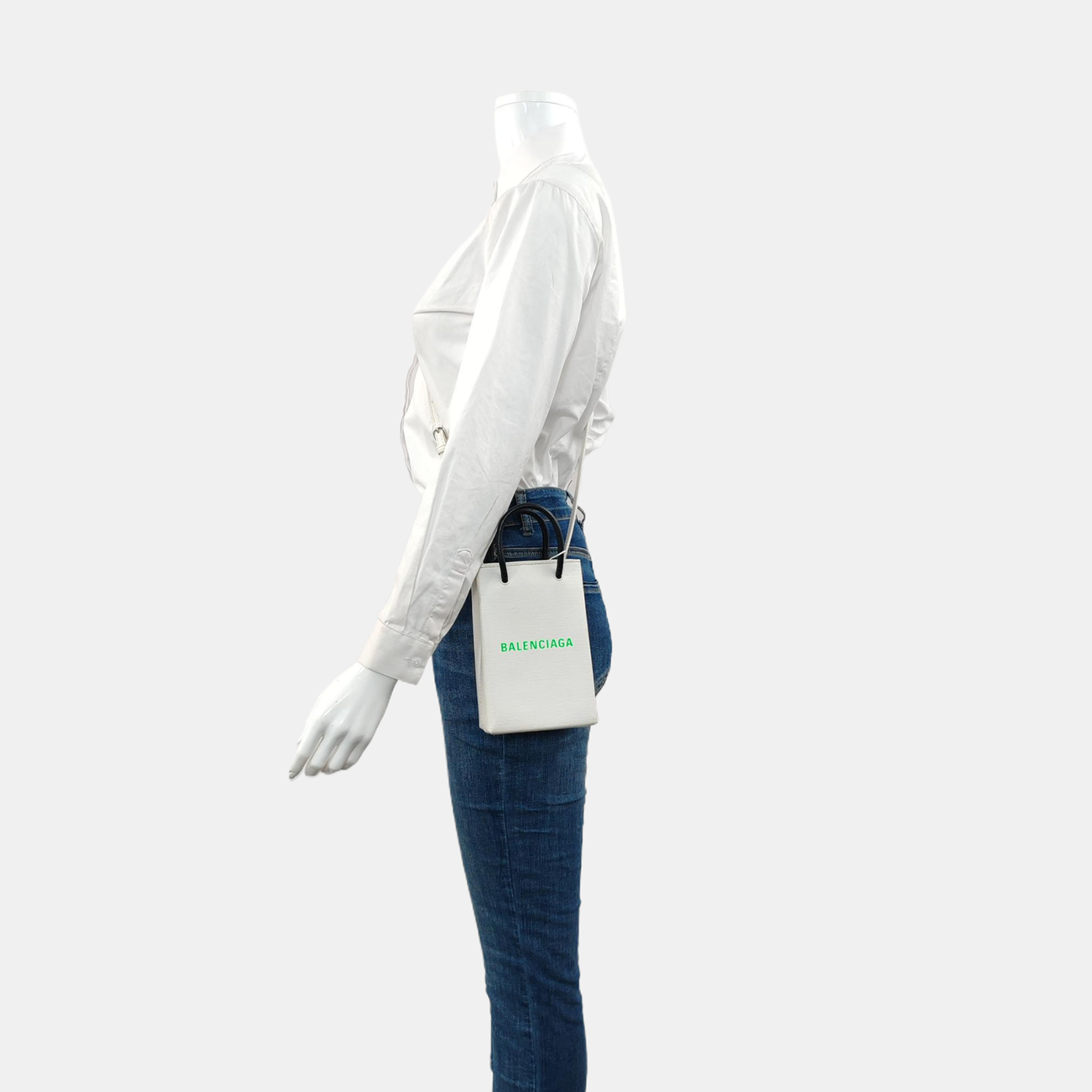 Shopping Bag Calfskin White