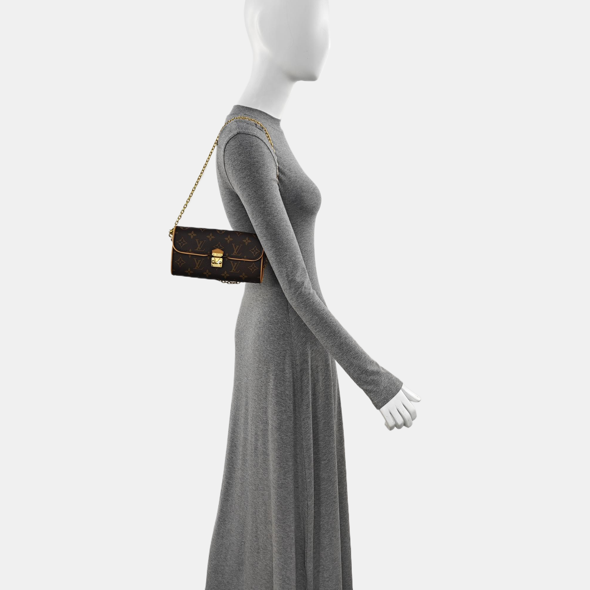 Pochette Camille Monogram Coated Canvas Brown