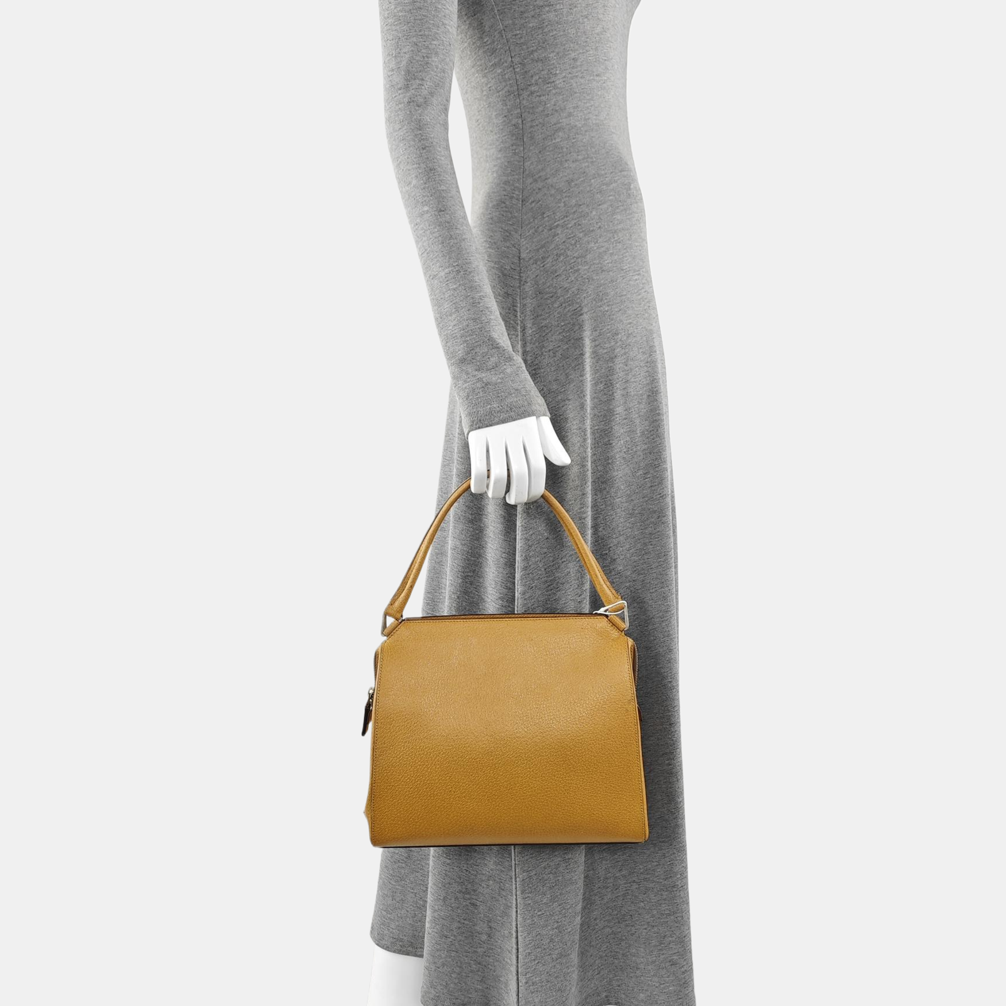 Calfskin Top Handle Bag Yellow