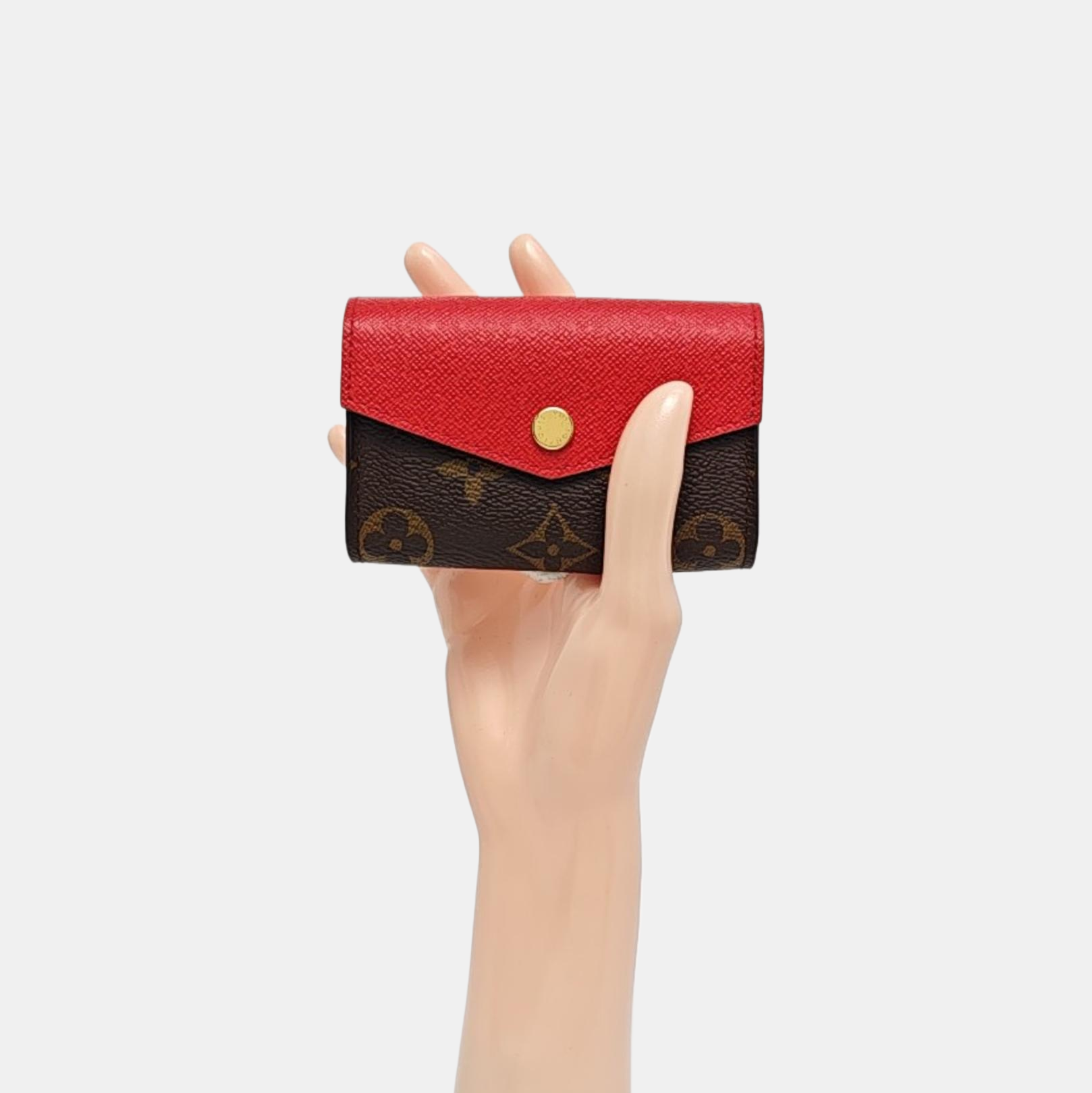 SARAH Monogram Coated Canvas Brown Card Holder