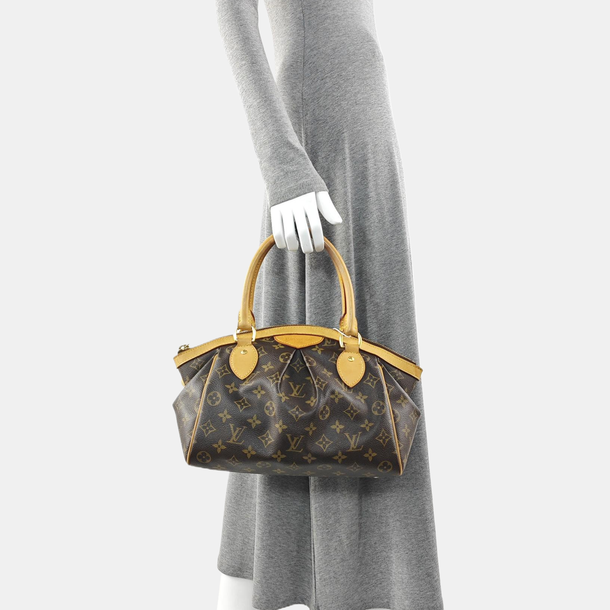 Monogram Coated Canvas Top Handle Bag Brown