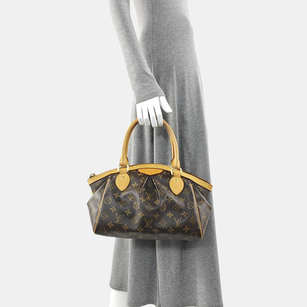 Monogram Coated Canvas Top Handle Bag Brown