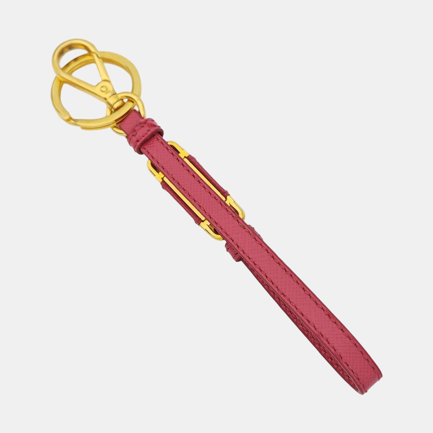 Leather Bag Charm Red