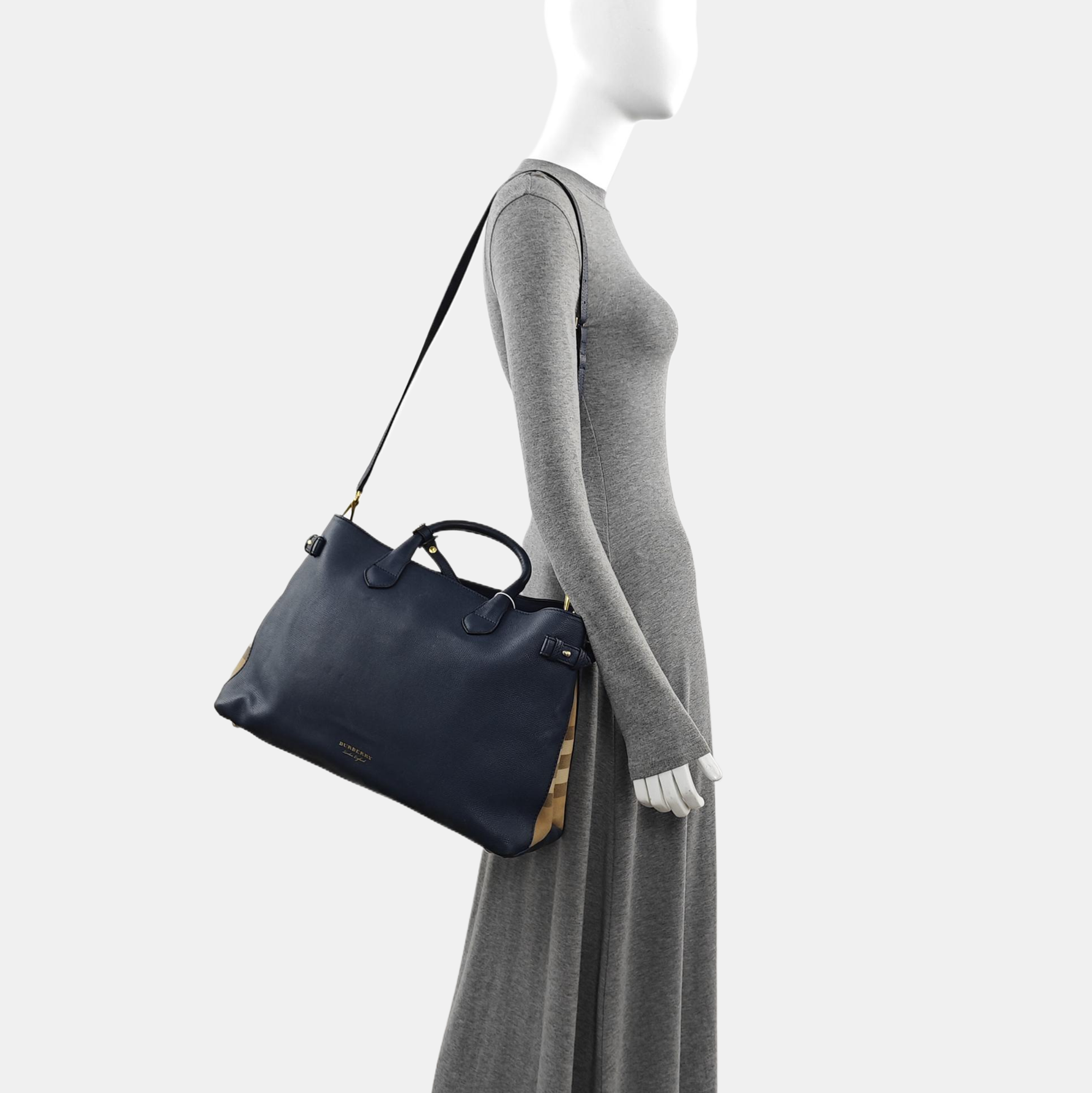 The Banner Large Calfskin Blue