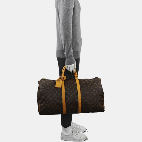 SAC SOUPLE 55 Monogram Coated Canvas Brown