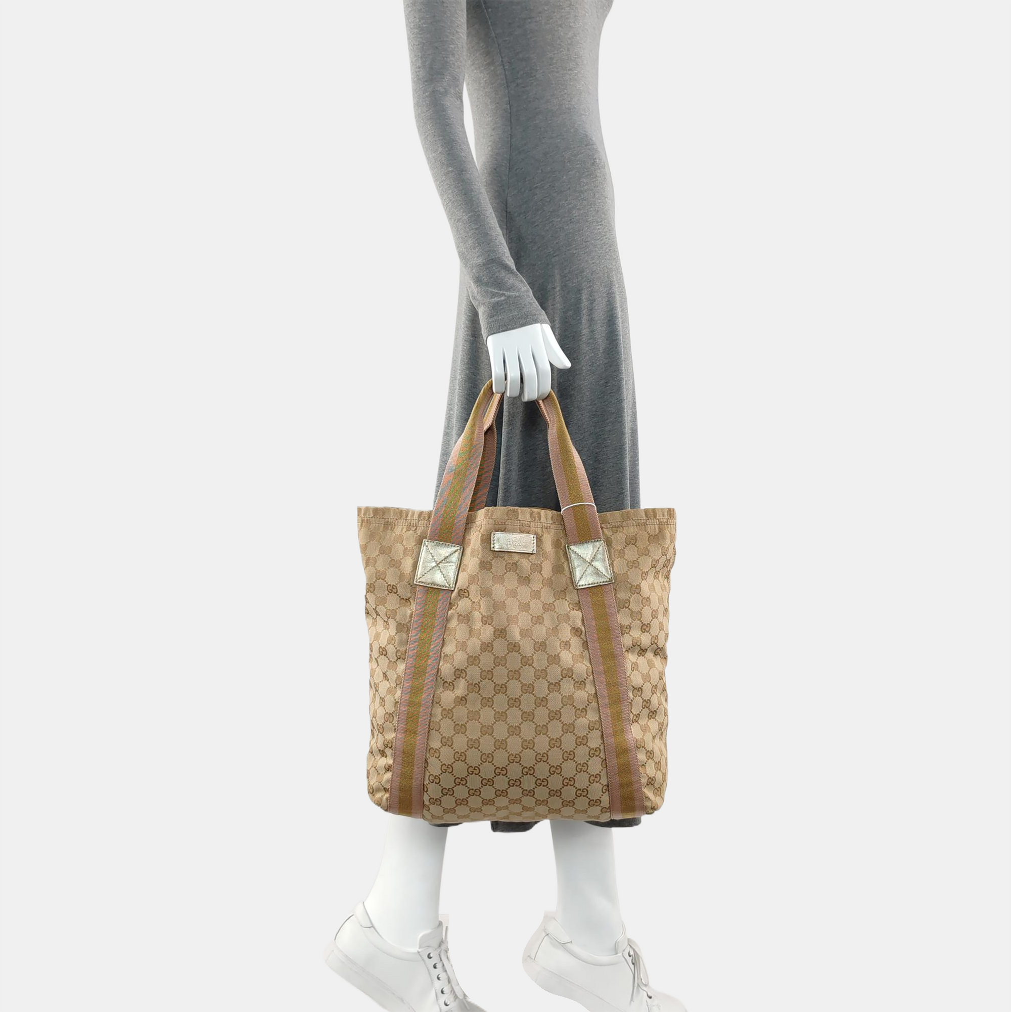Monogram Canvas Tote Bag Beige