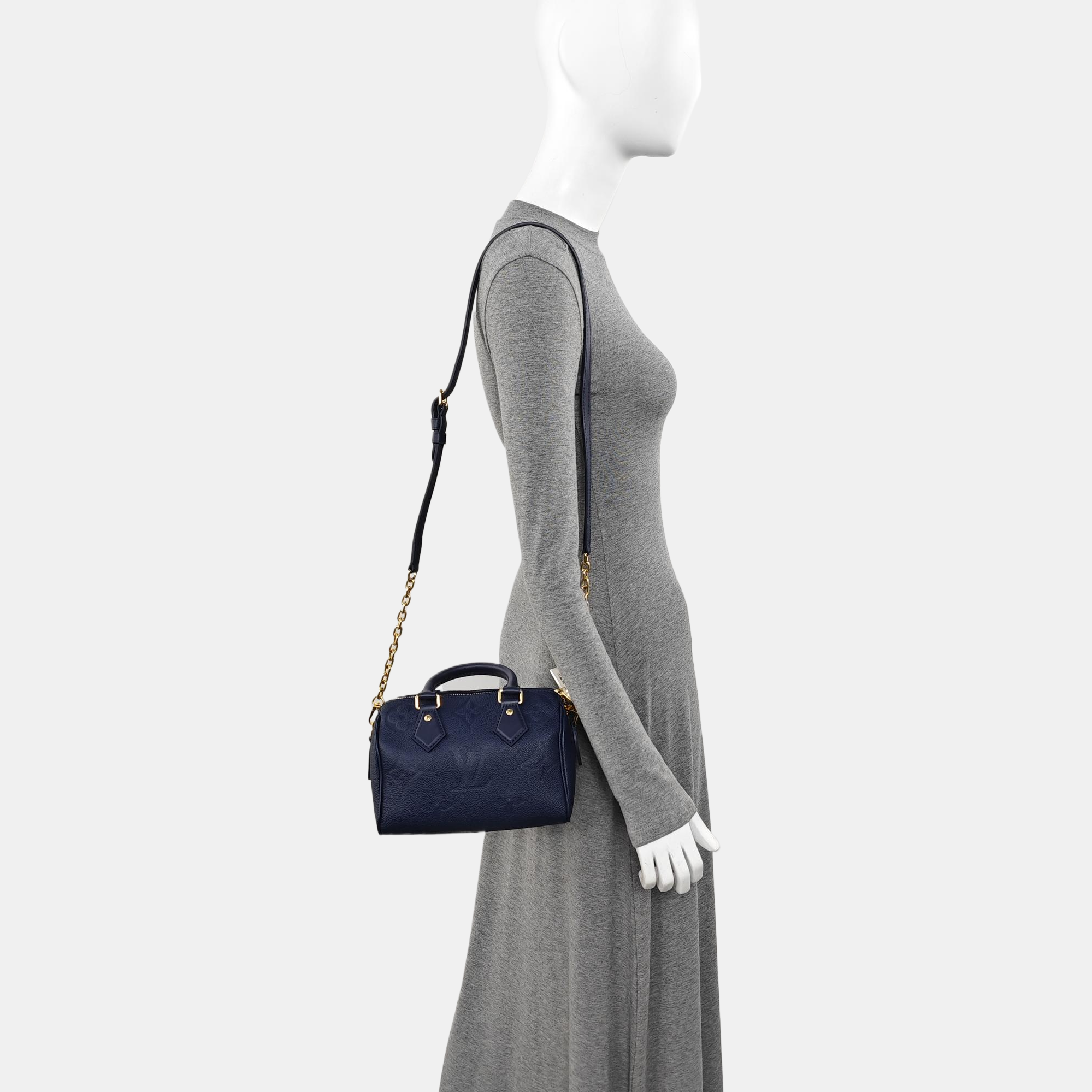 SPEEDY 20 Monogram Calfskin Blue