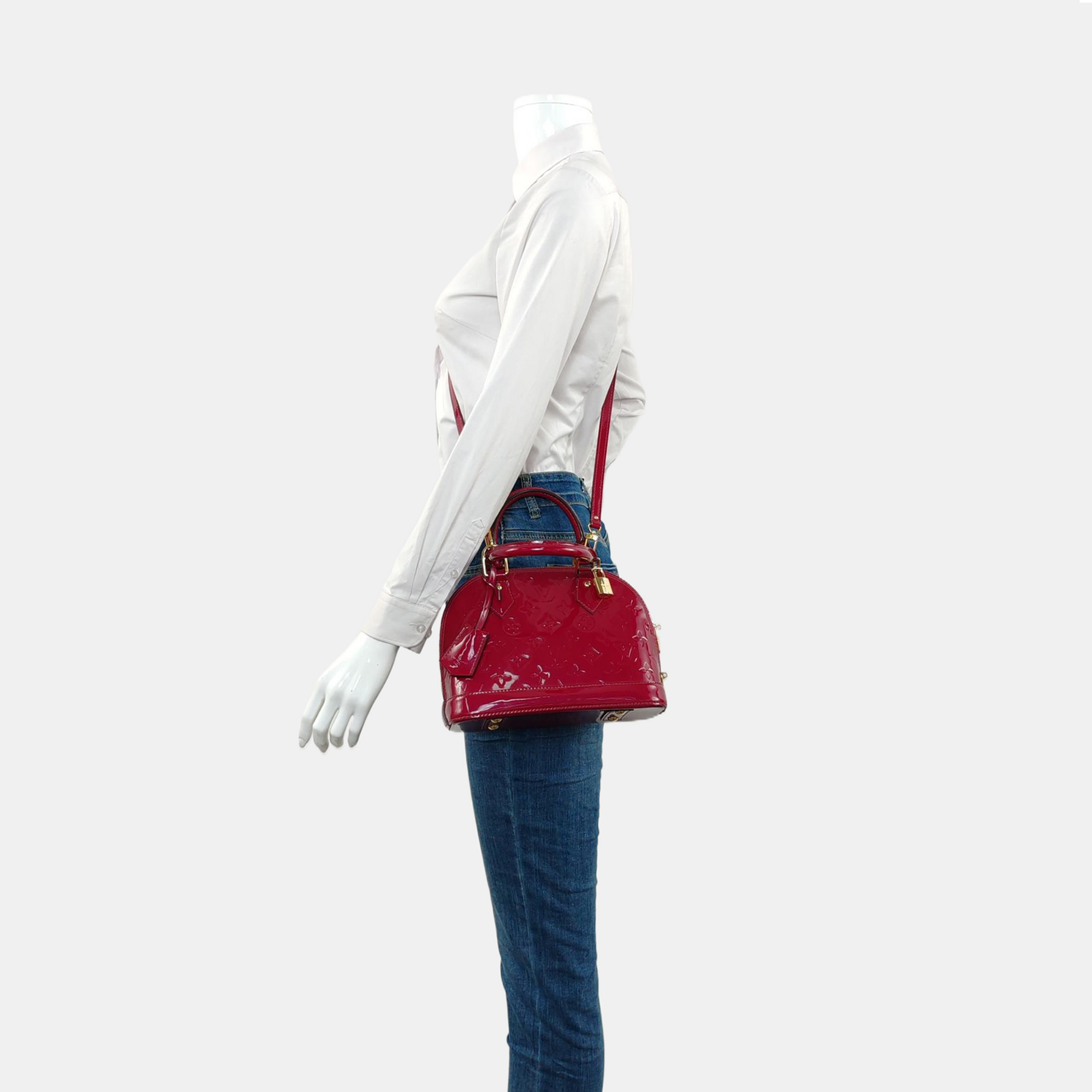 Authenticated pre-owned  ALMA BB Monogram Patent Leather Burgundy - Shoulder Bag at Looply