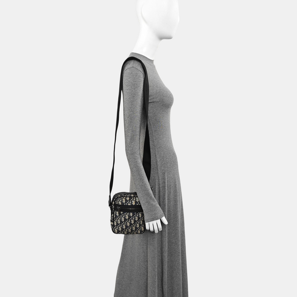 Oblique Fabric Shoulder Bag Beige