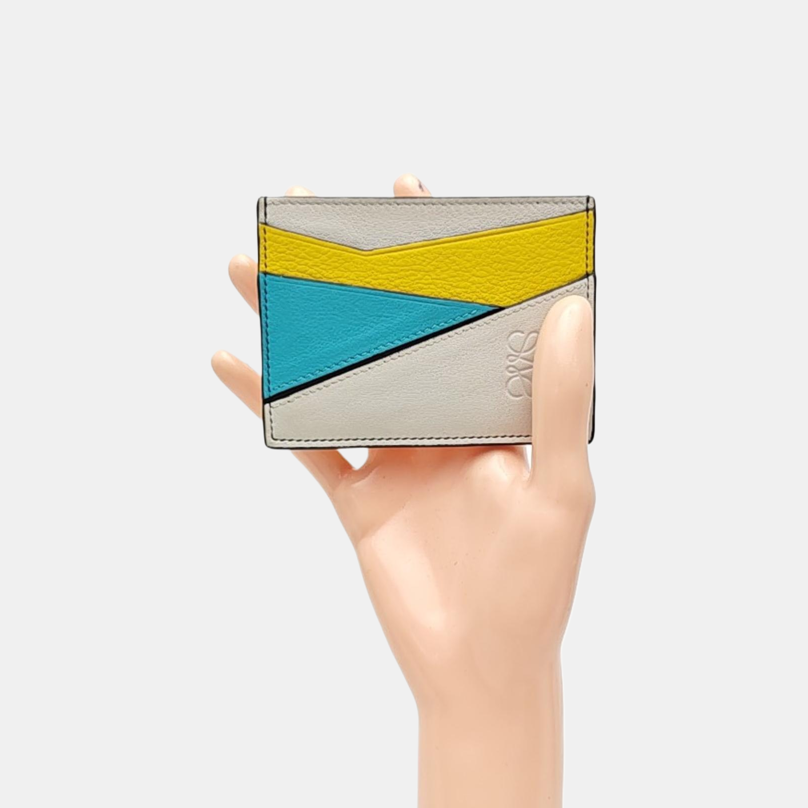 Puzzle Calfskin Multicolor Card Holder