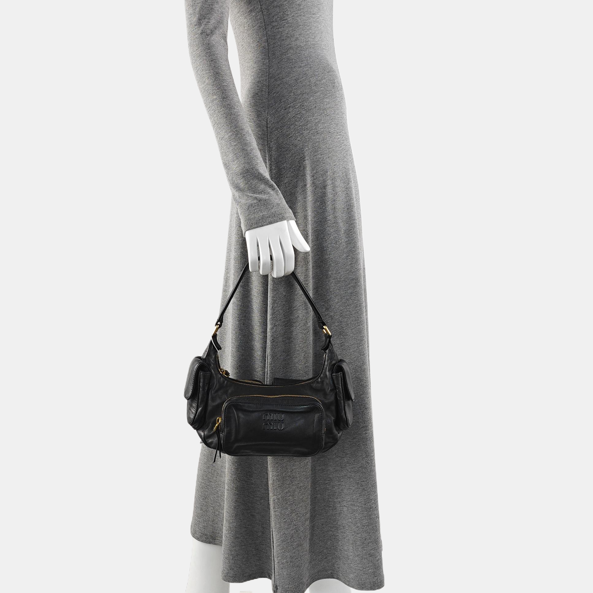 Lambskin Top Handle Bag Black