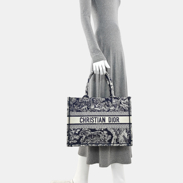 Book Tote Medium Fabric Blue