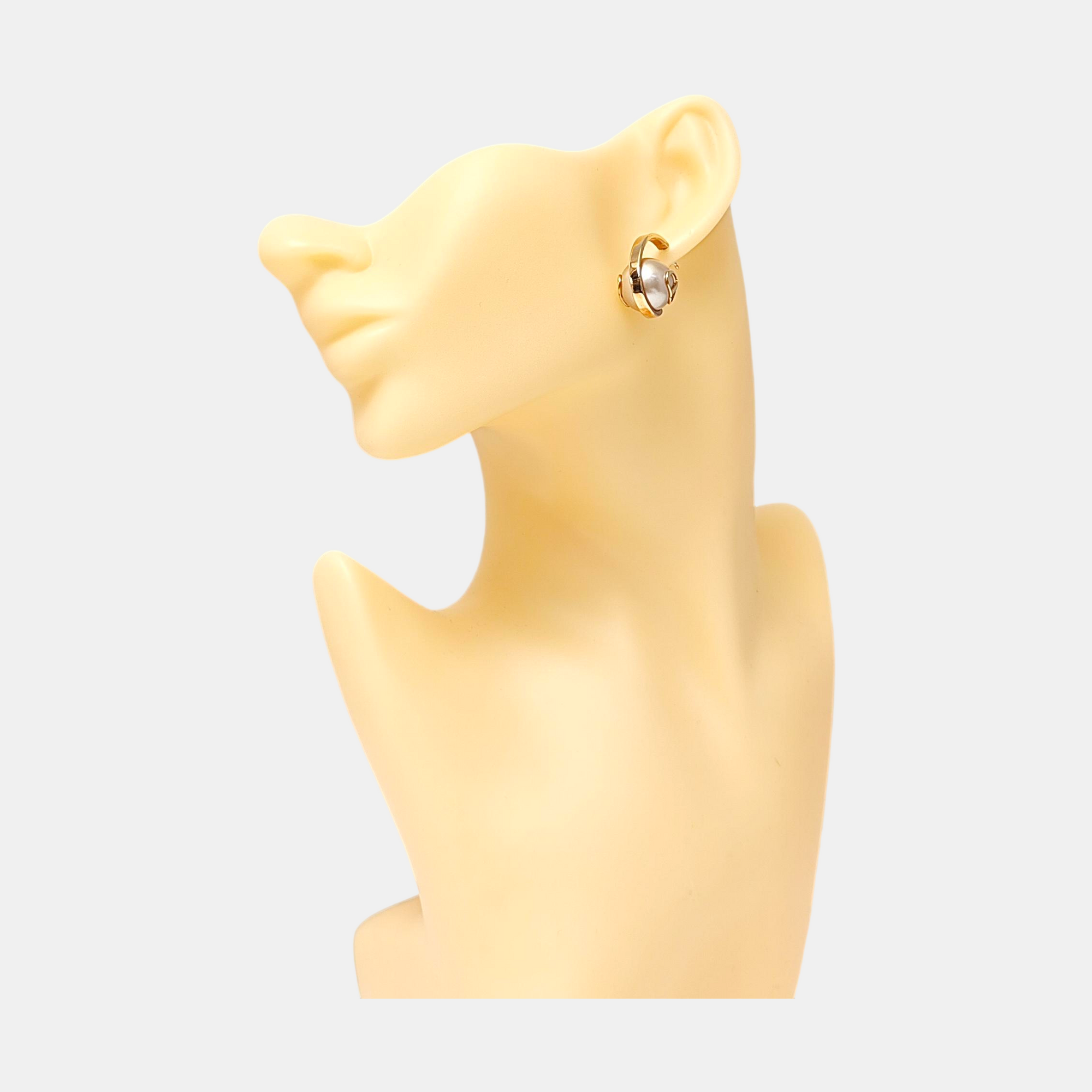 Metal Red Stud Earrings