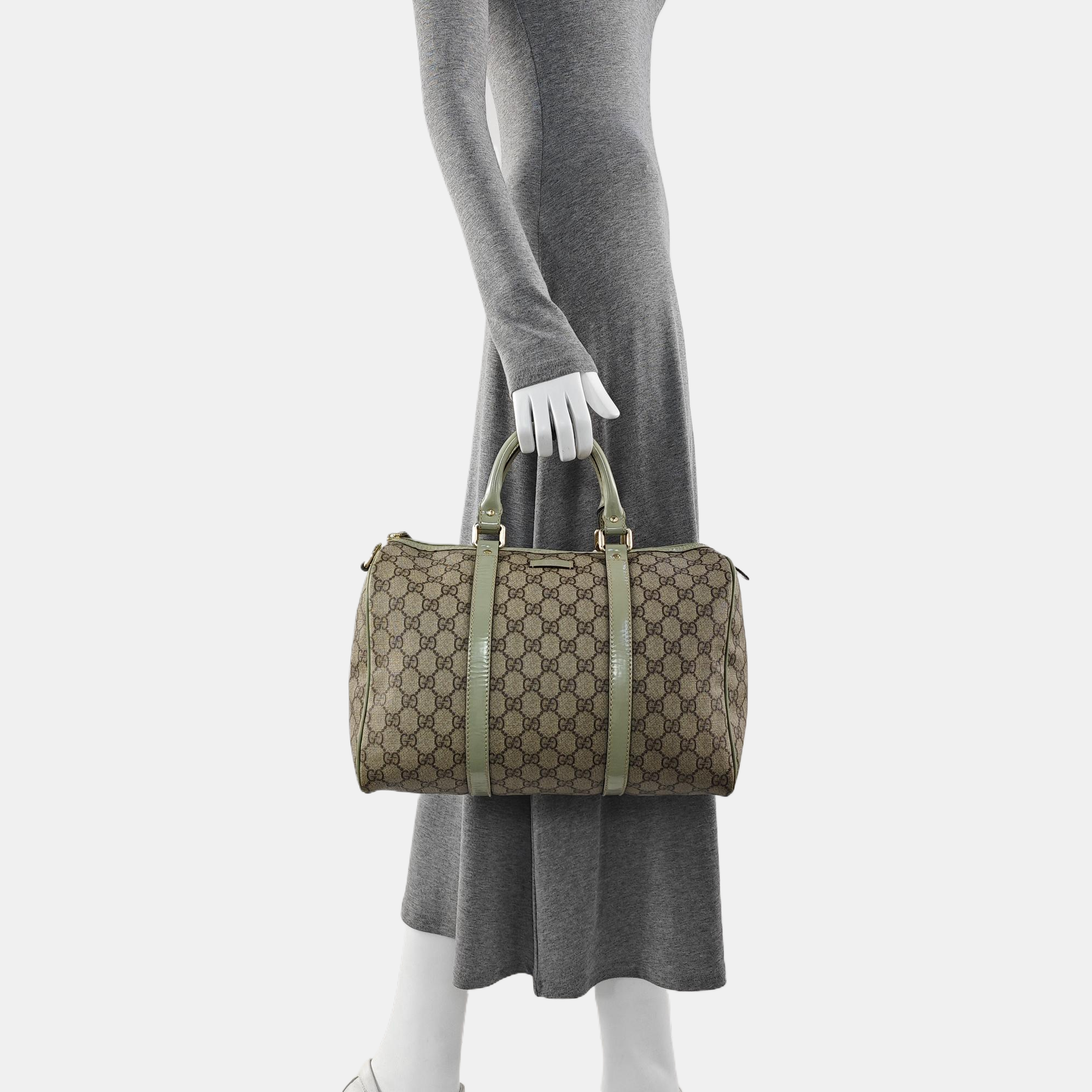 Joy Medium Monogram Coated Canvas Beige