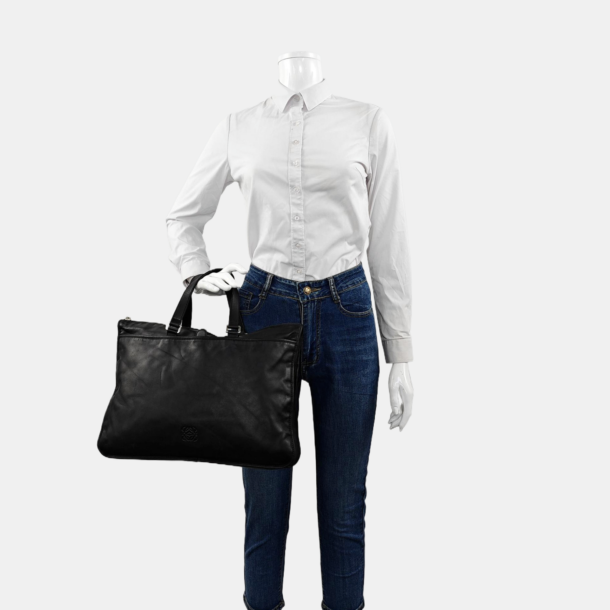 Lambskin Top Handle Bag Black