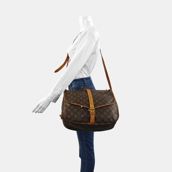 SAUMUR 35 Monogram Coated Canvas Brown