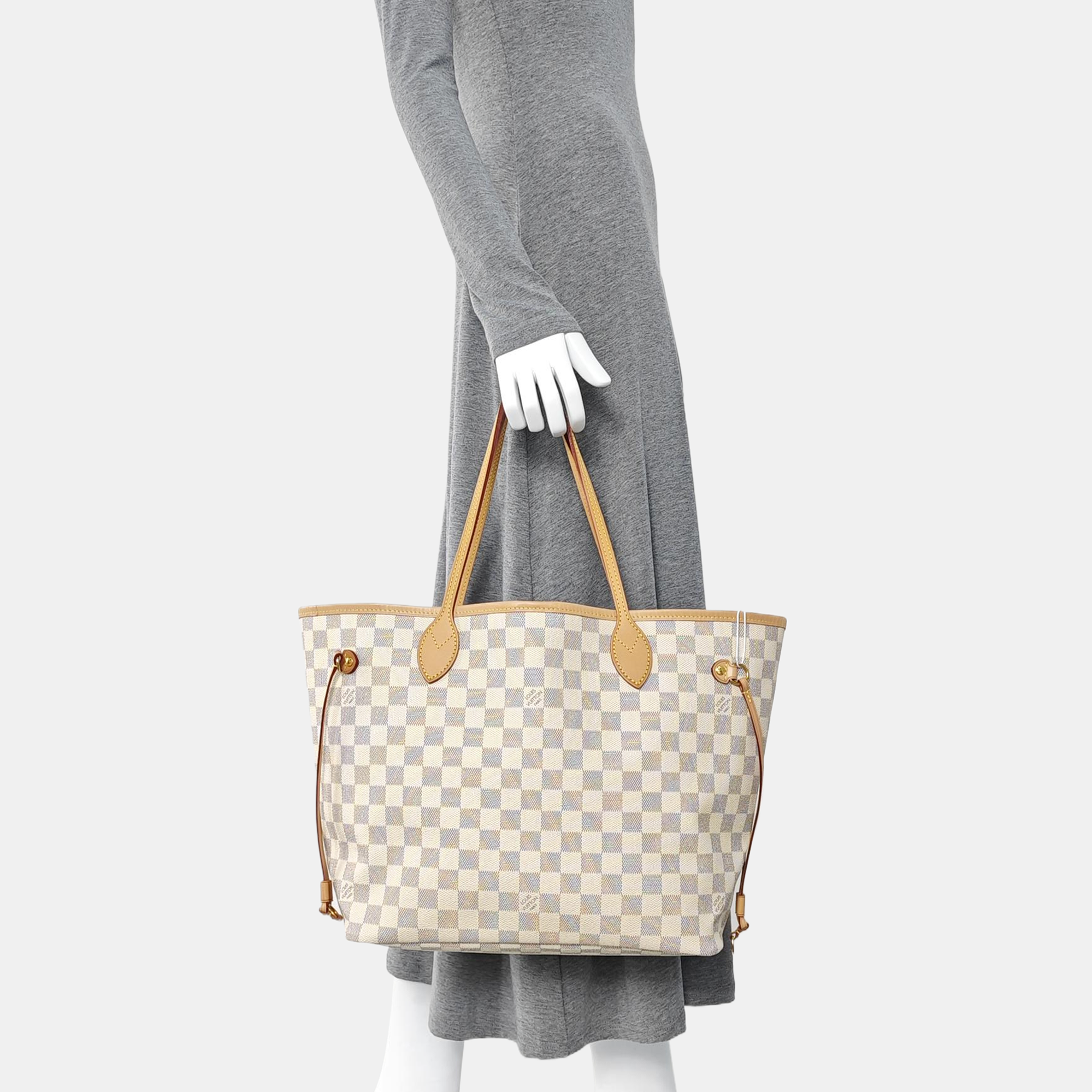NEVERFULL MM Damier Azur Coated Canvas Beige
