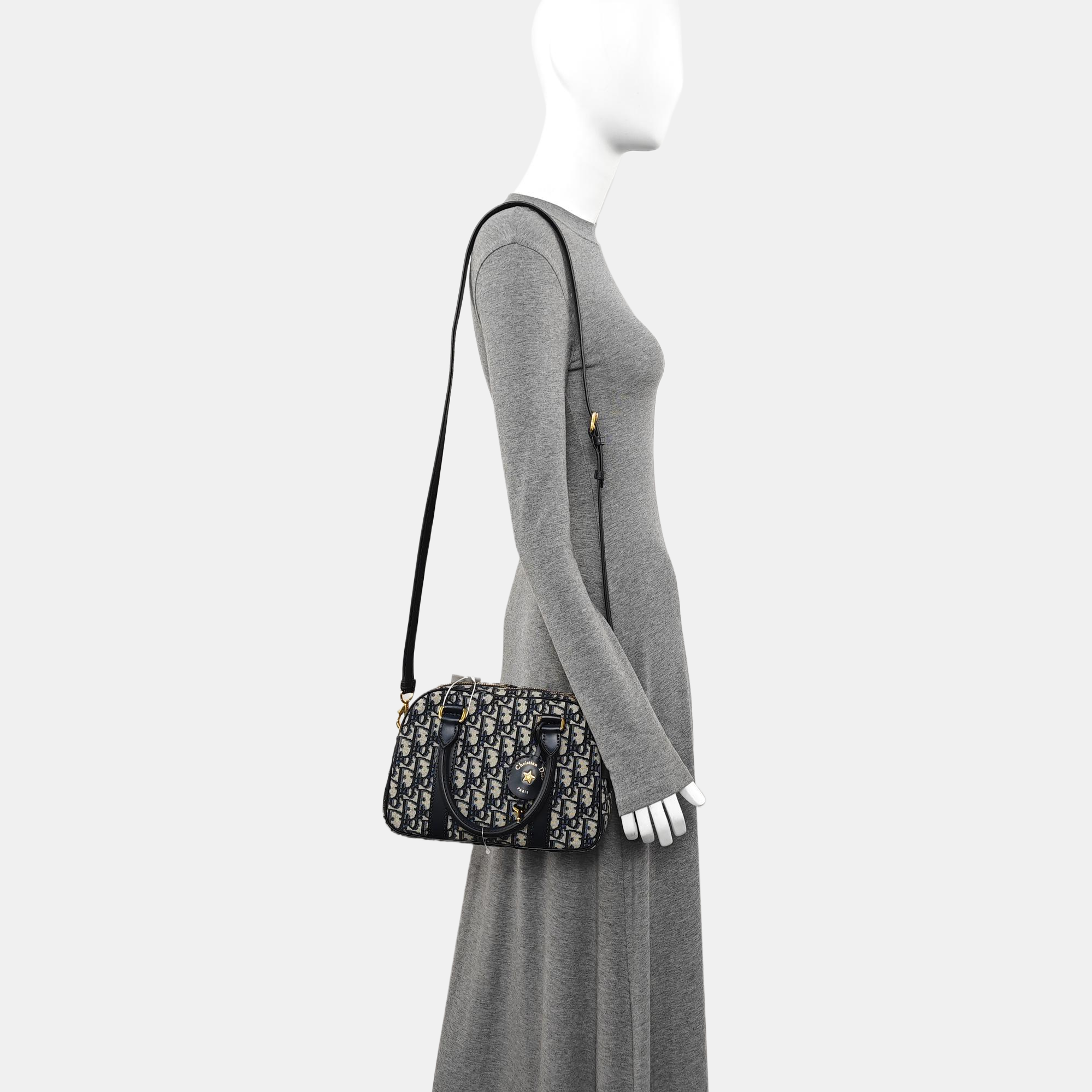 Oblique Canvas Tote Bag Blue