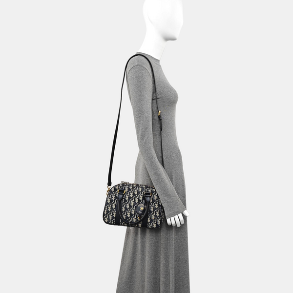 Oblique Canvas Tote Bag Blue