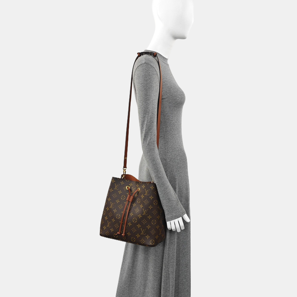 NÉONOÉ MM Monogram Coated Canvas Brown