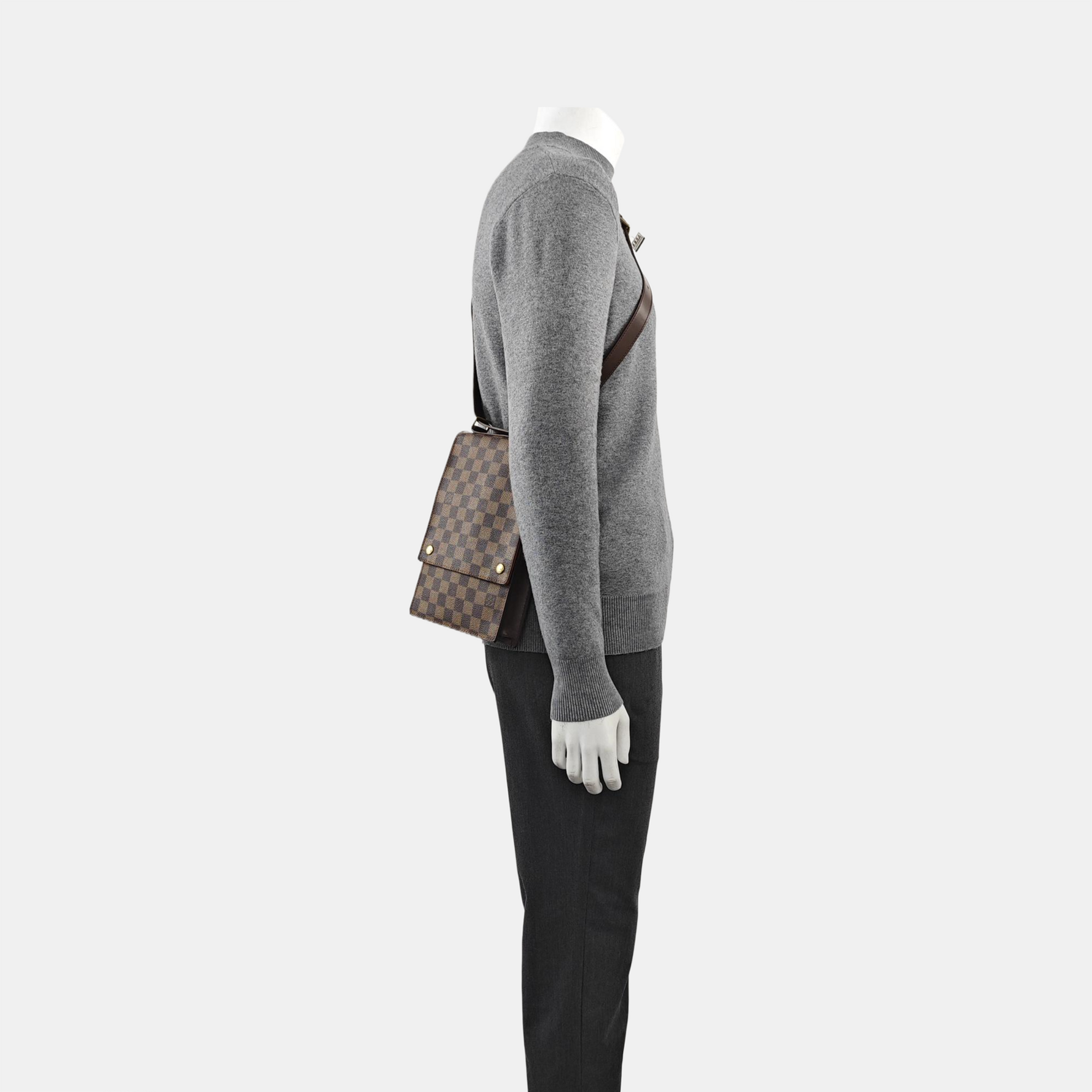 PORTOBELLO Damier Ebene Coated Canvas Brown