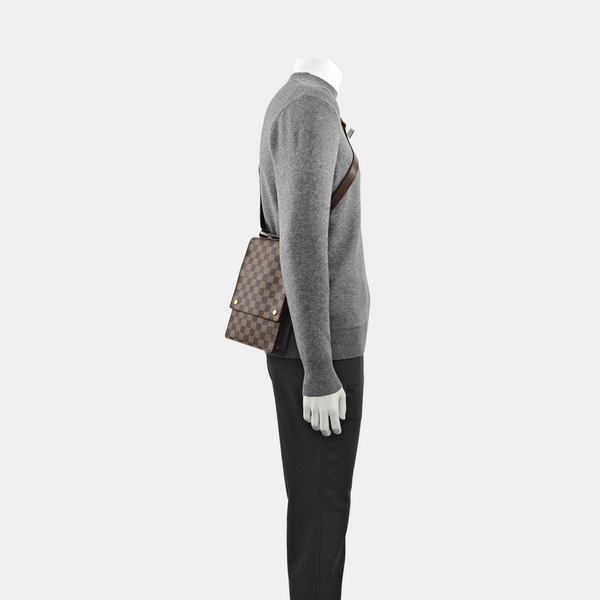 PORTOBELLO Damier Ebene Coated Canvas Brown