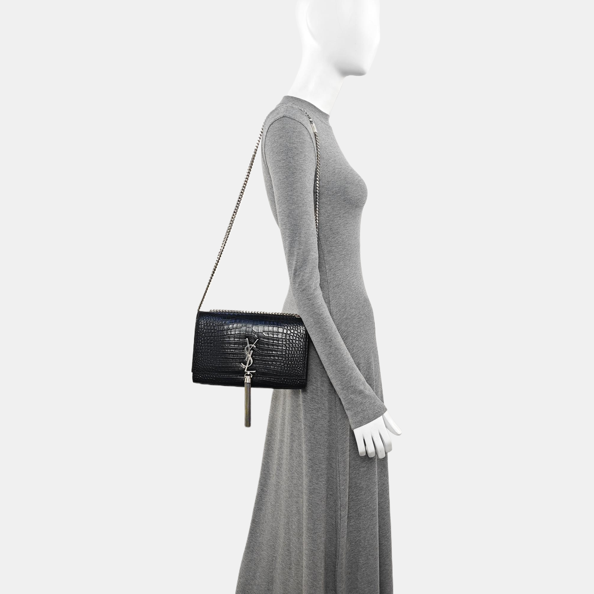 KATE Medium Calfskin Gray