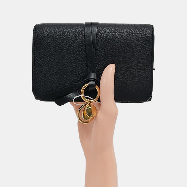 Alphabet Calfskin Black Wallet