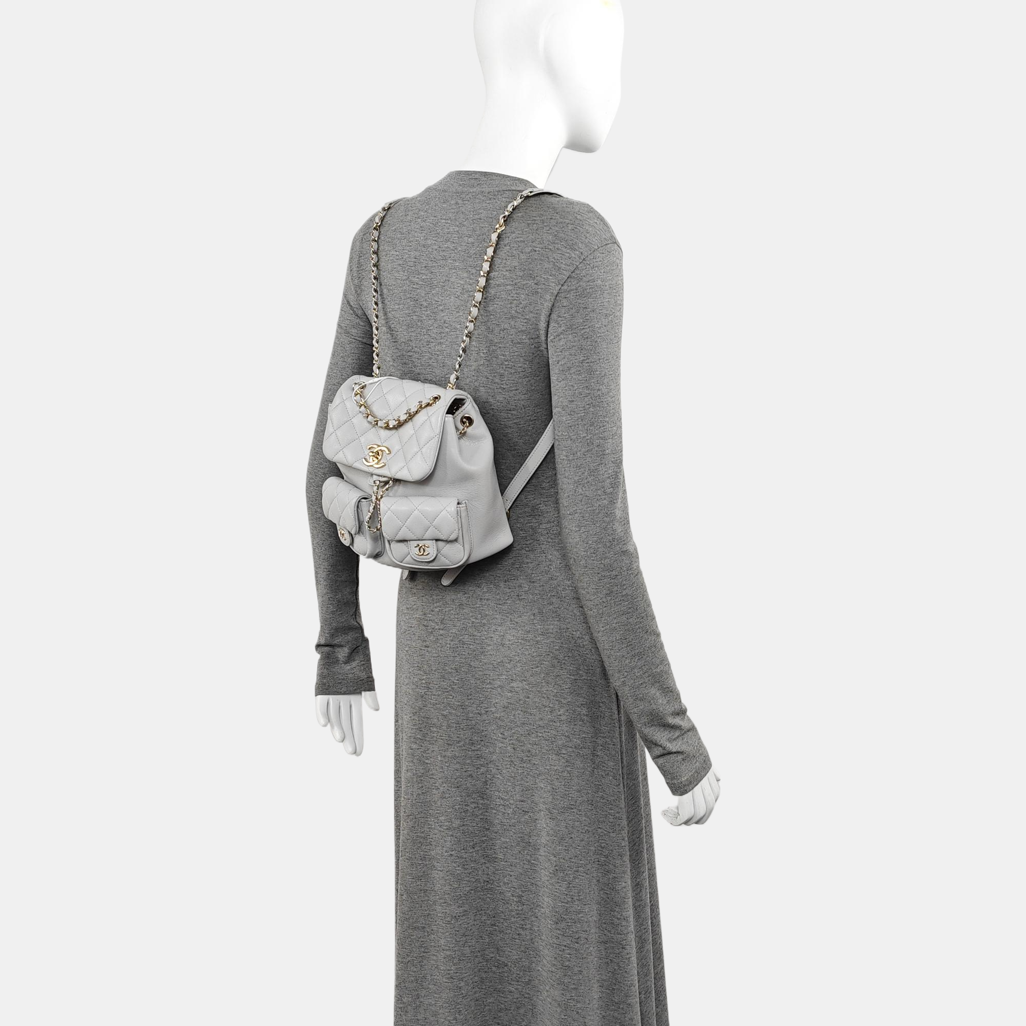 DUMA Quilted Grained Calfskin Gray