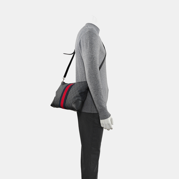 GG Supreme Monogram Coated Canvas Gray