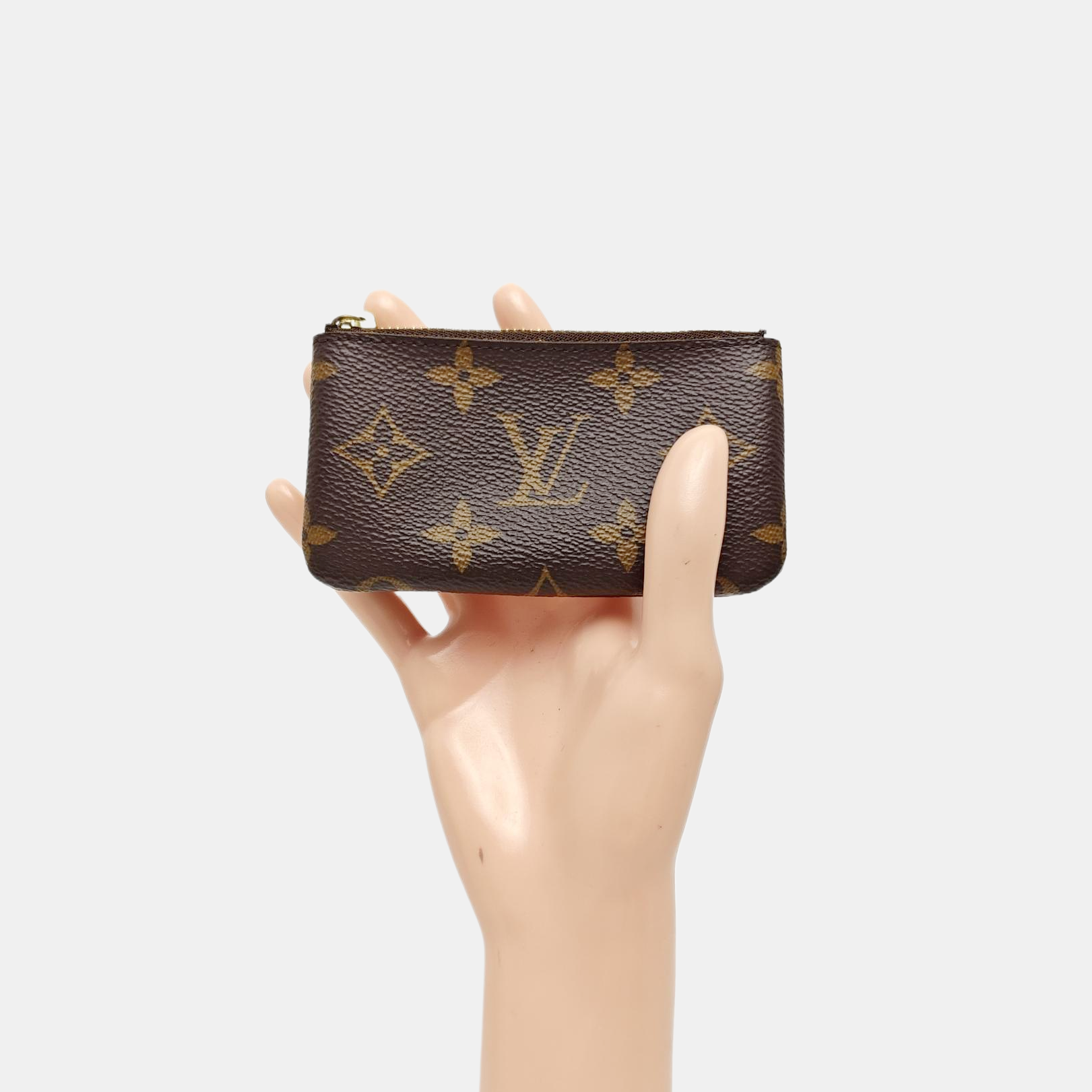 Monogram Coated Canvas Clutch Brown