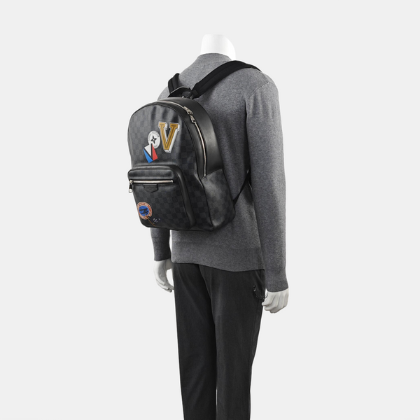 JOSH Damier Graphite Coated Canvas Gray