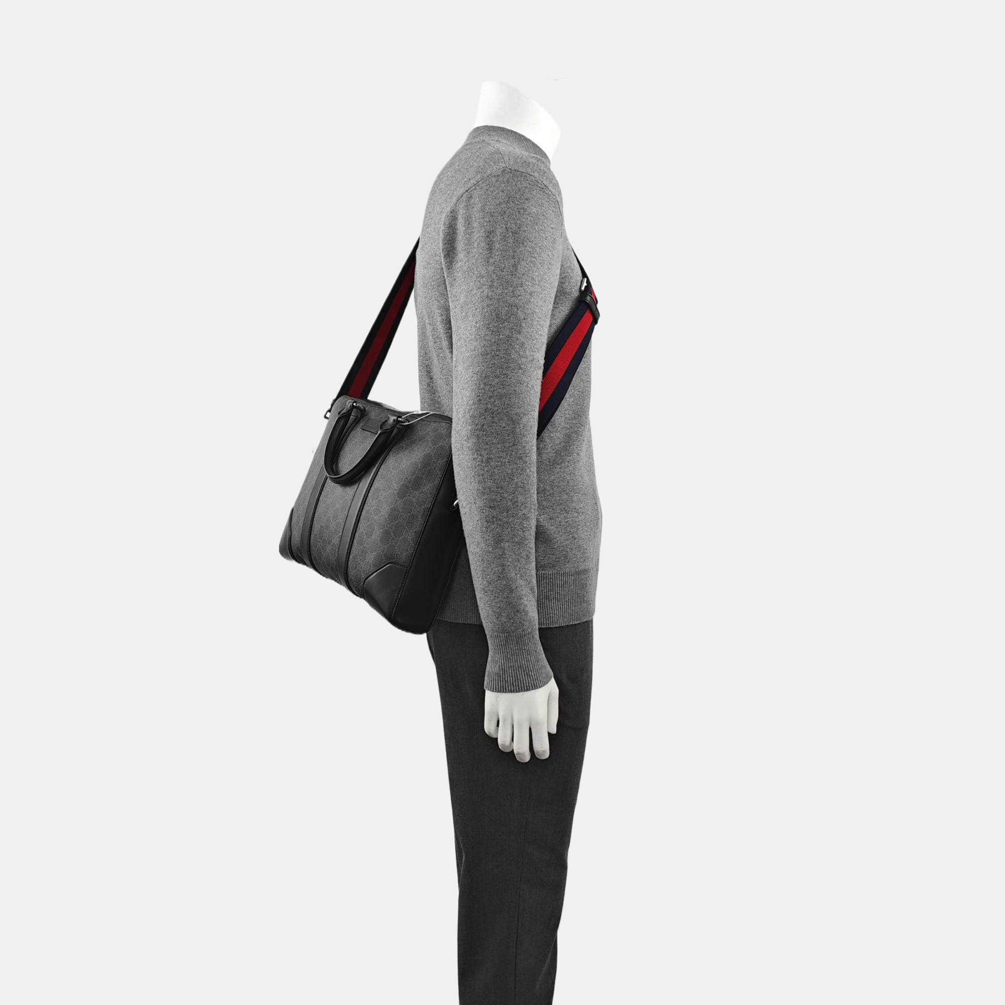 Monogram Coated Canvas Shoulder Bag Black