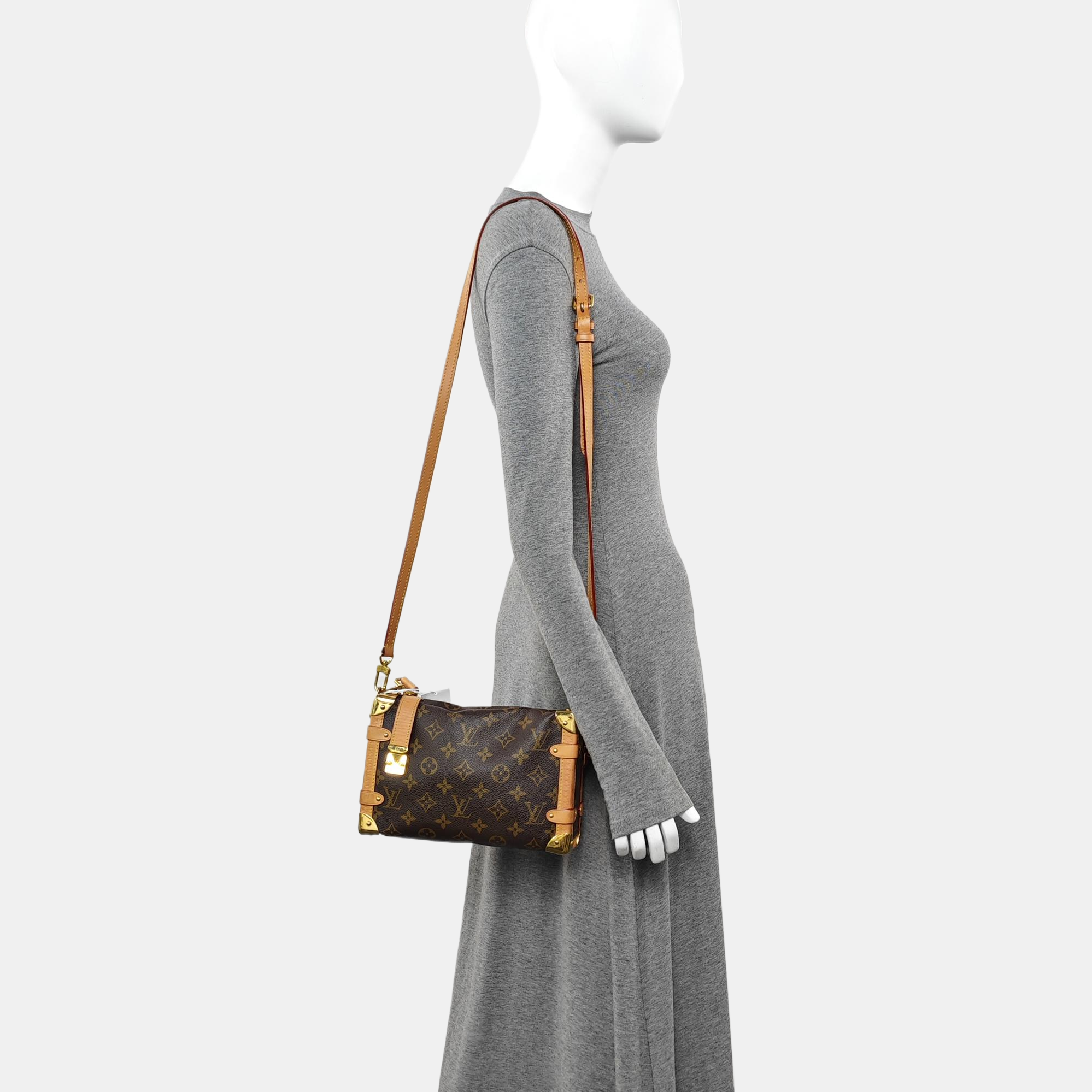 SIDE TRUNK MM Monogram Coated Canvas Brown