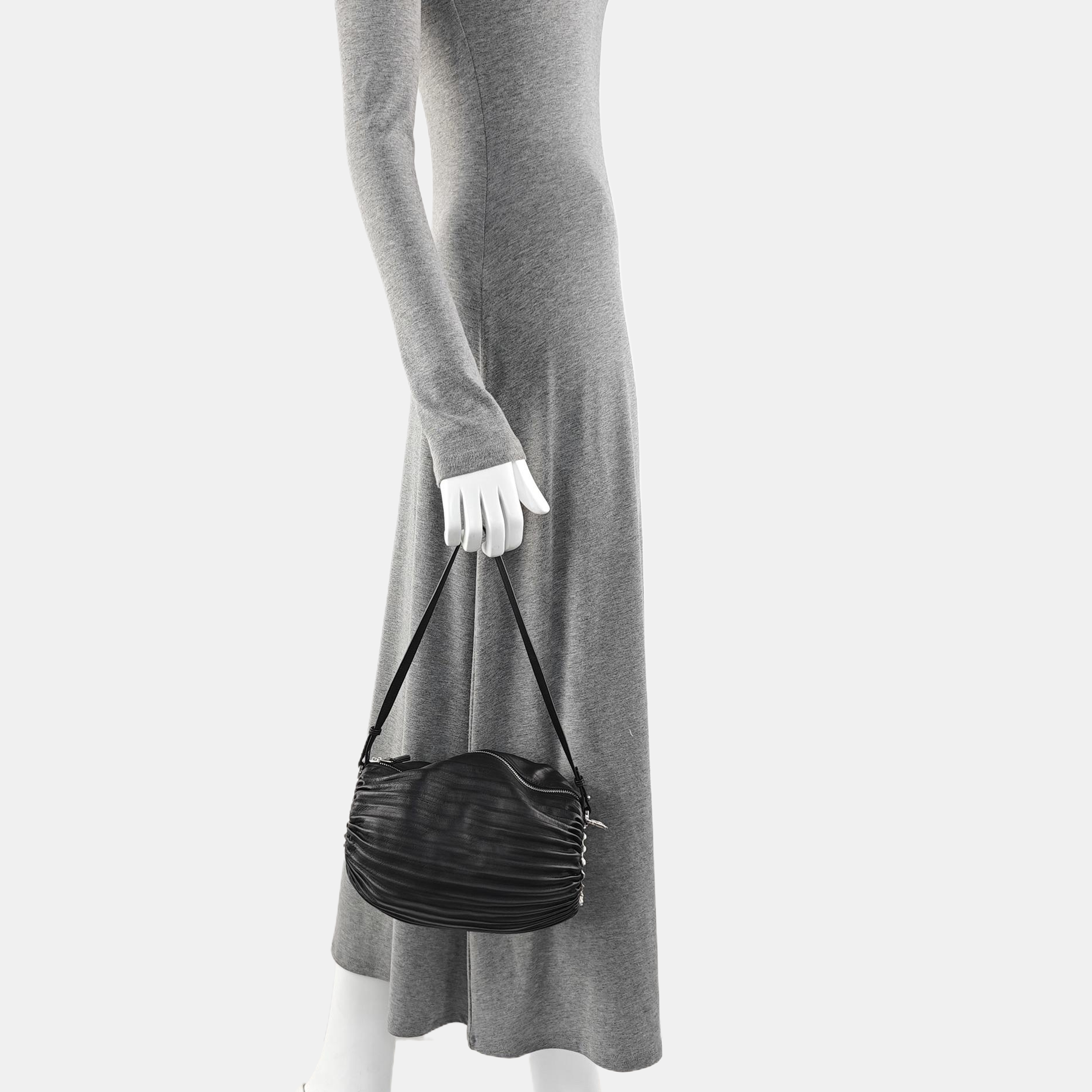 Lambskin Top Handle Bag Black