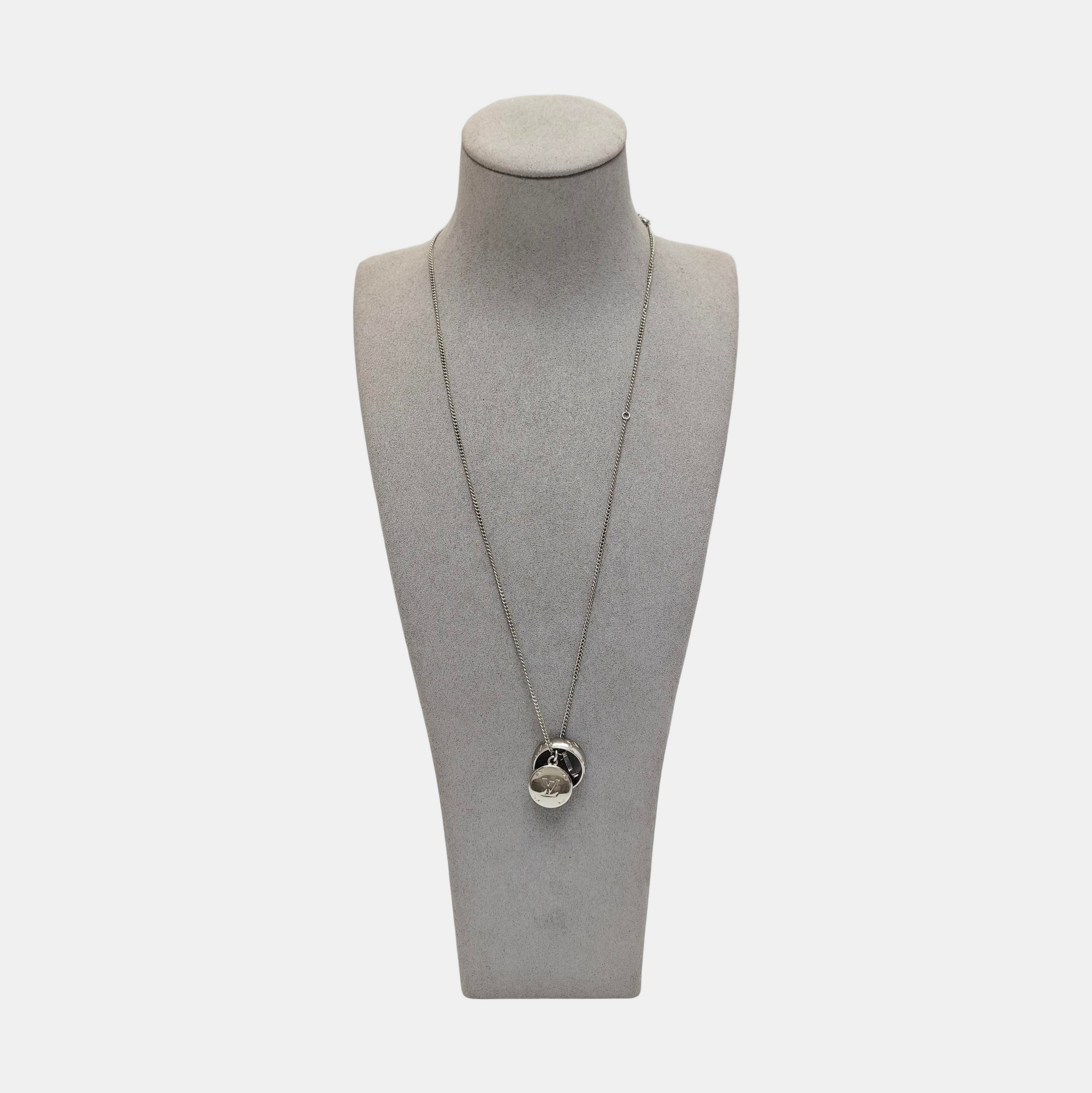 Monogram Metal Silver Necklace