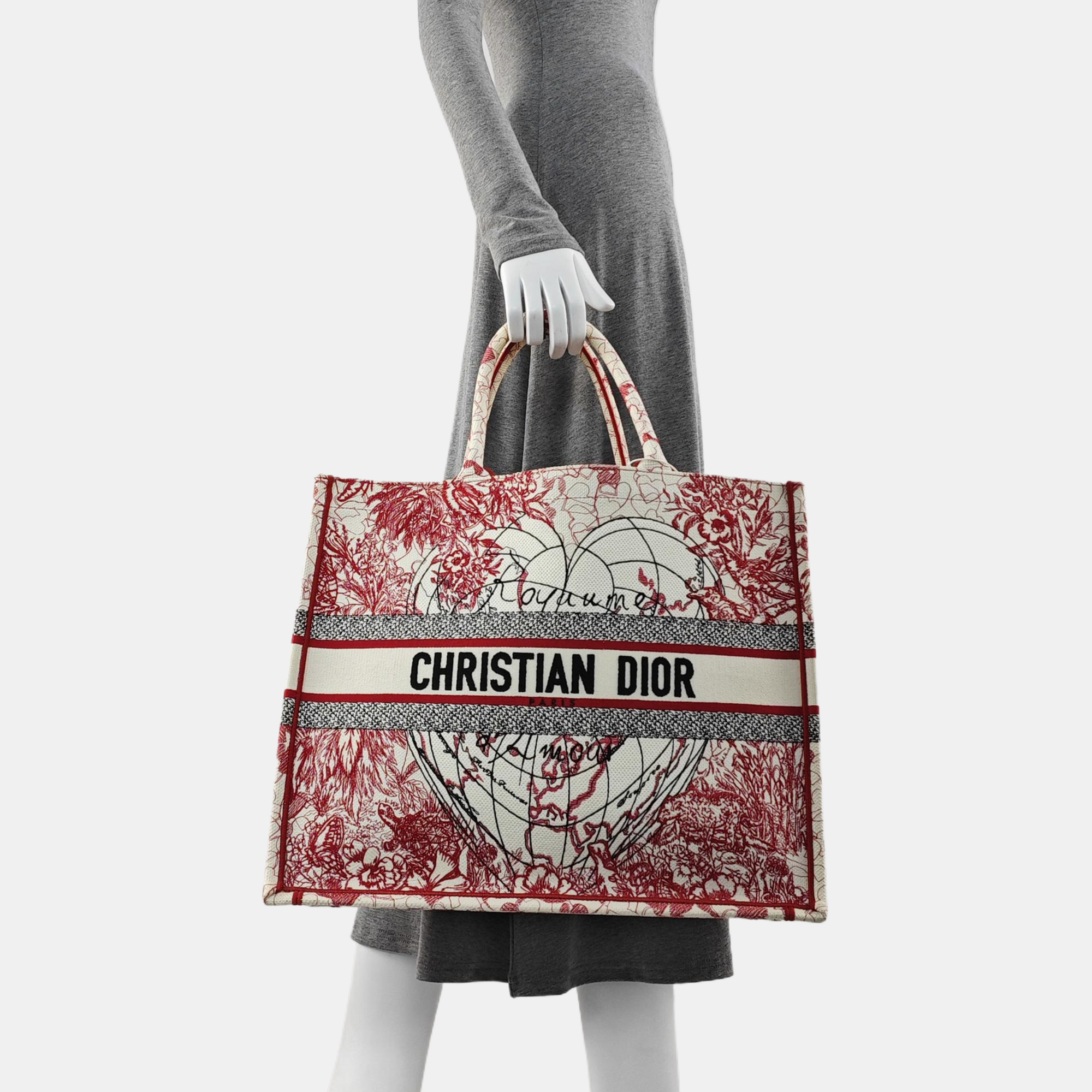 Authenticated pre-owned  Book Tote Large Canvas Red - Tote Bag at Looply
