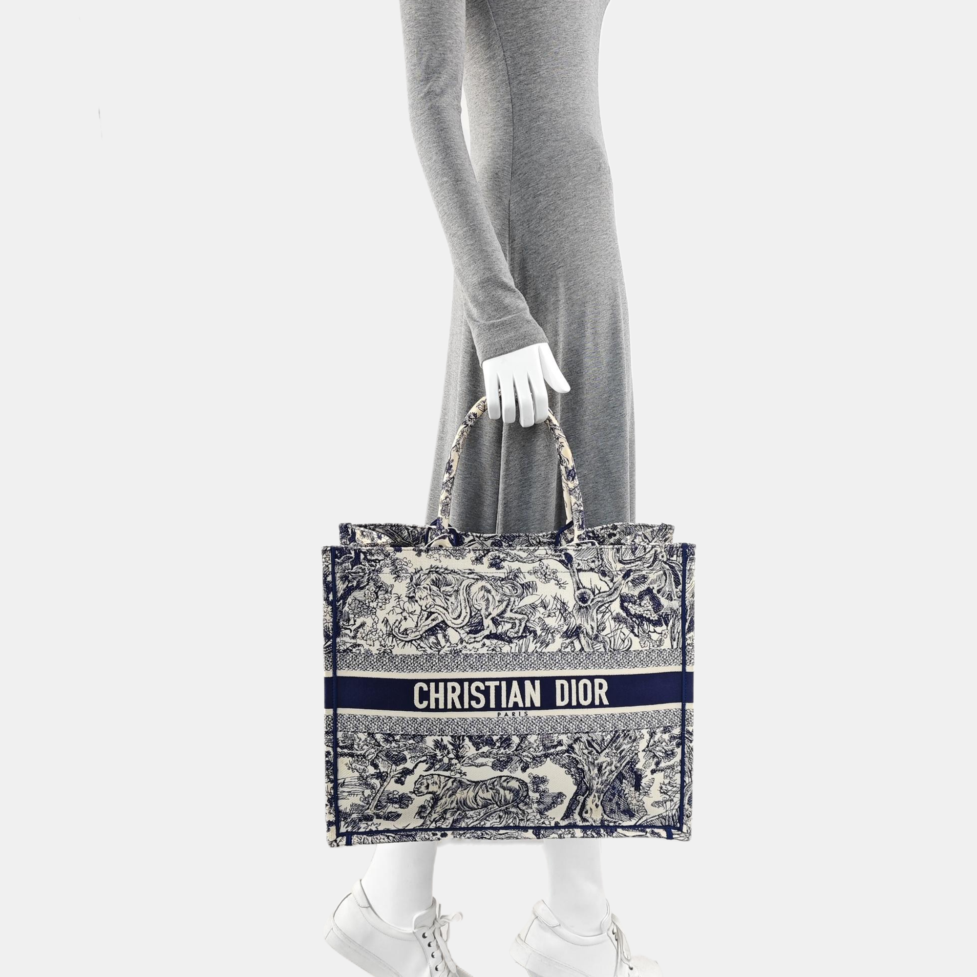 Book Tote Large Canvas Beige