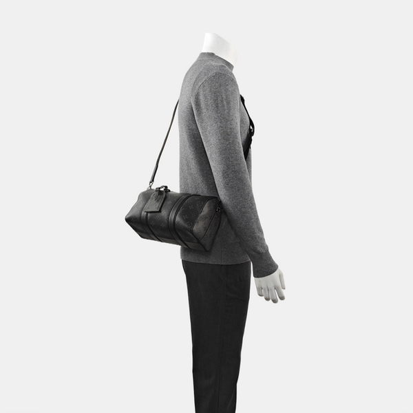 KEEPALL Monogram Coated Canvas Black