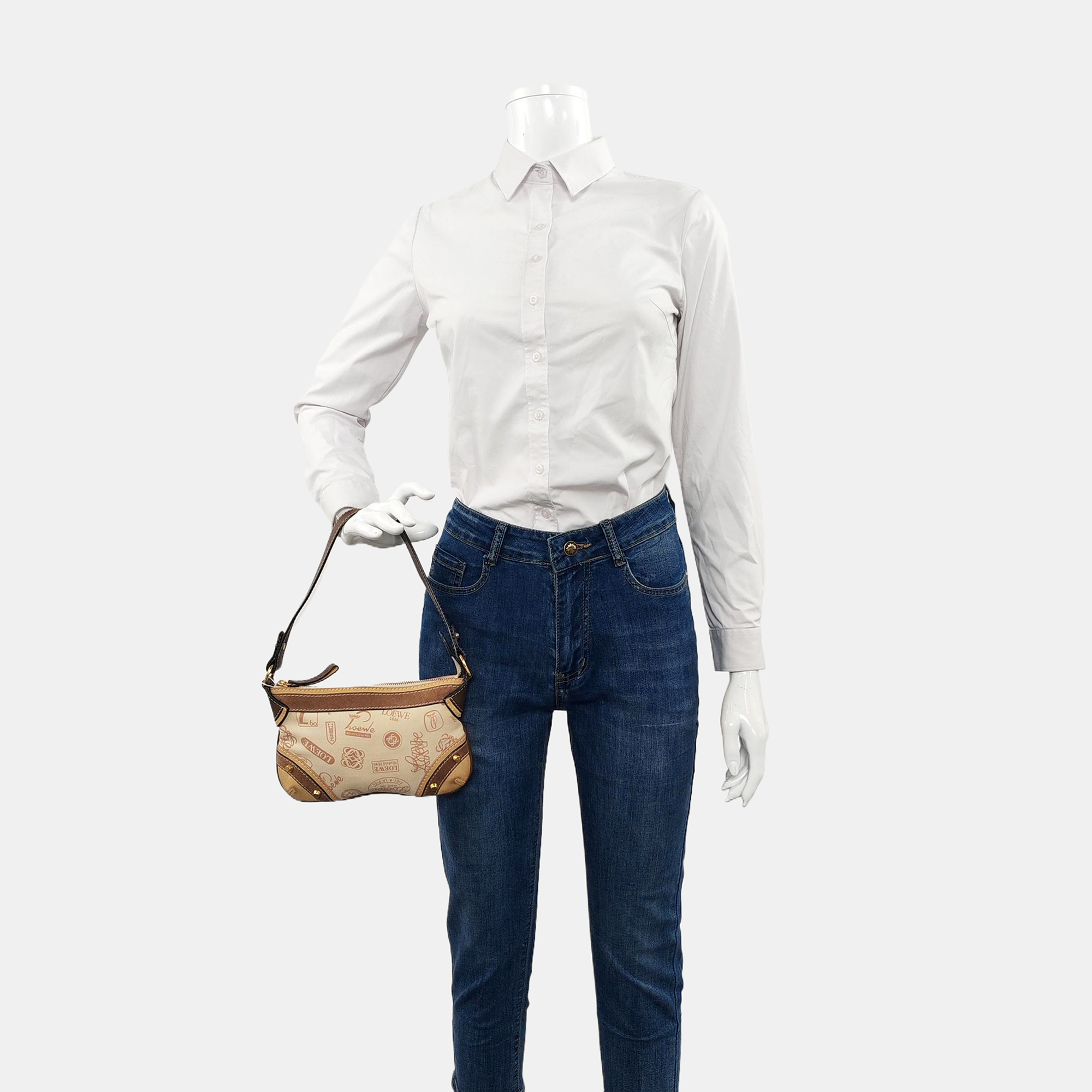 Canvas Top Handle Bag Beige