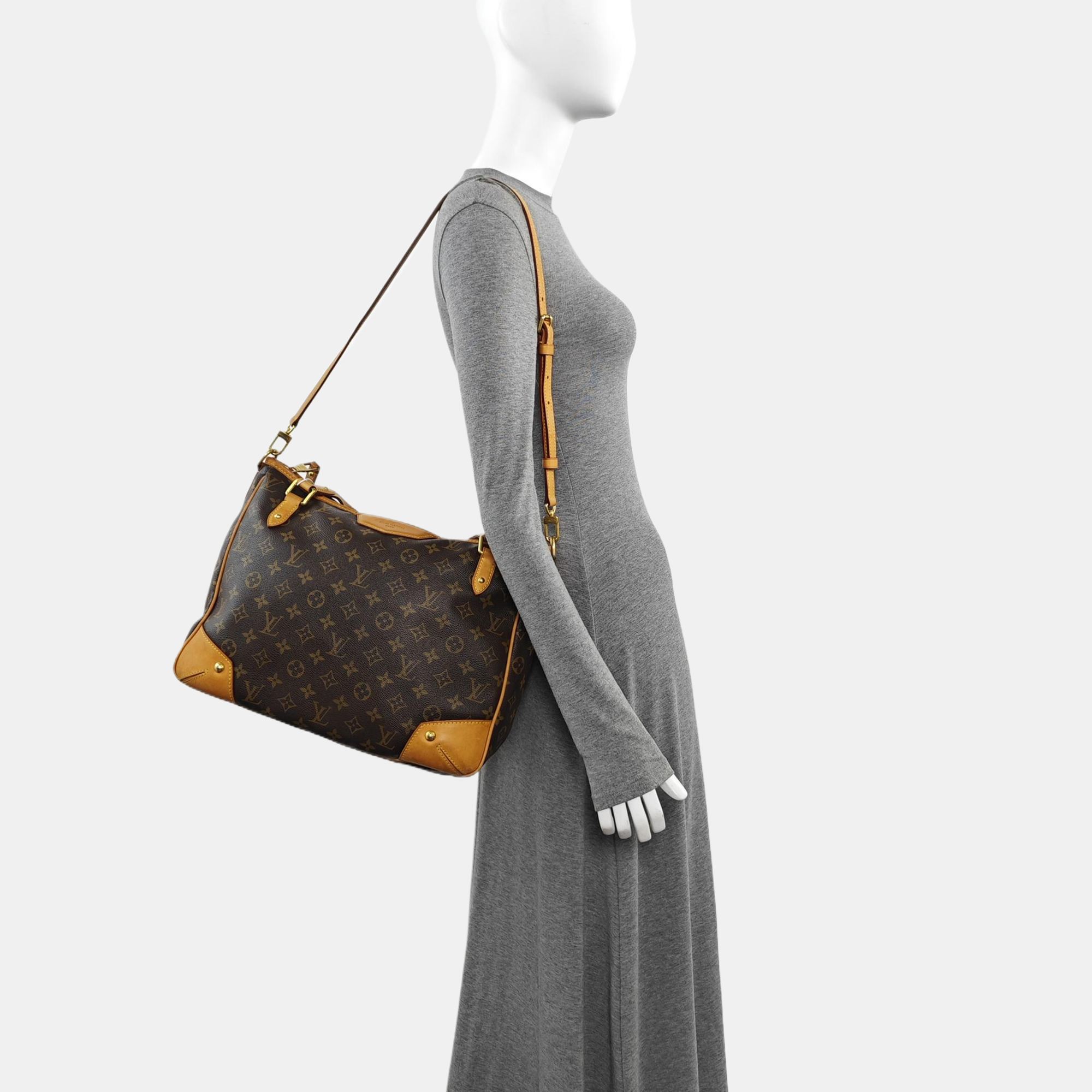 ESTRELA MM Monogram Coated Canvas Brown